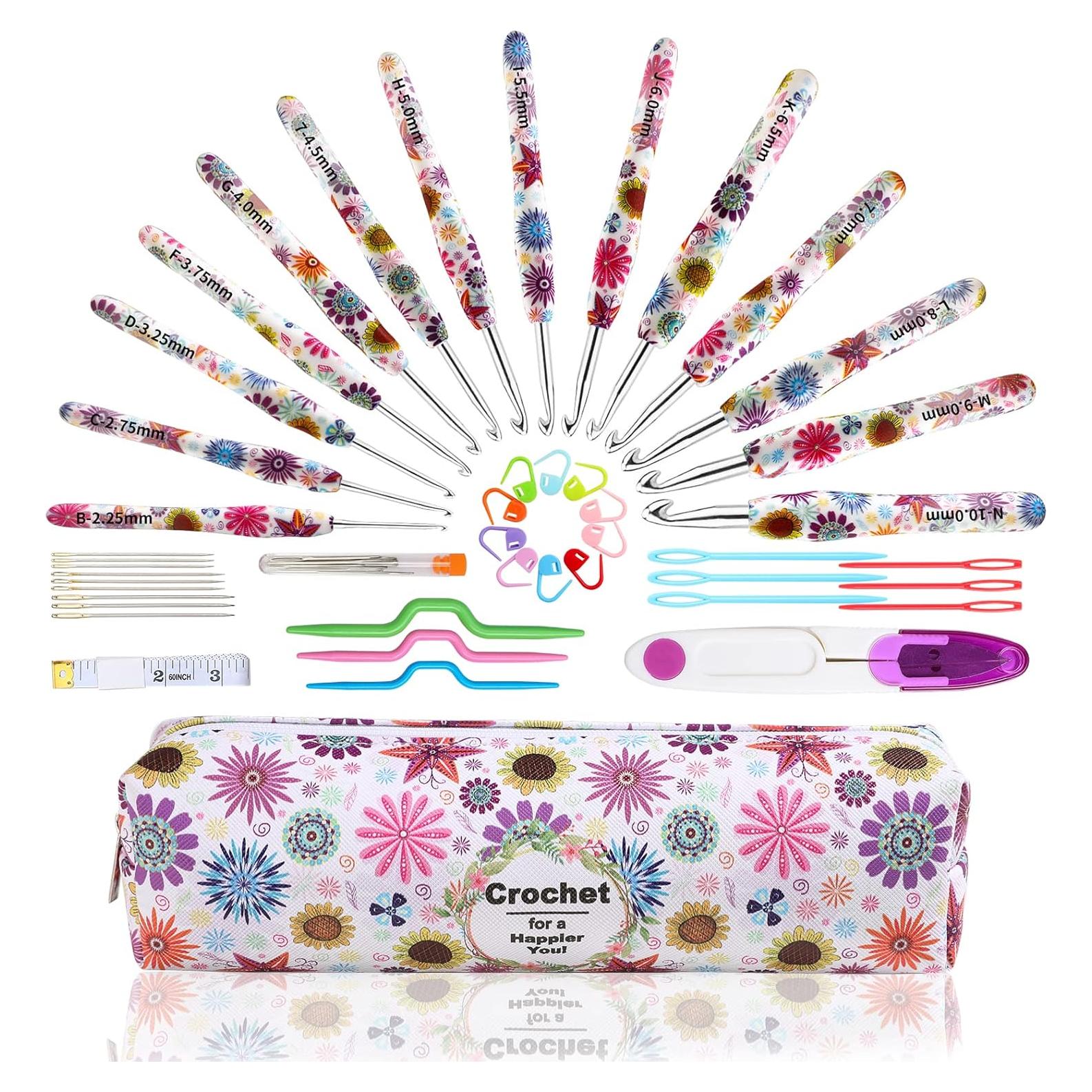 Juego de Ganchillos LOOEN 14 Tamaños Ergonomicos 2.25mm a 10mm