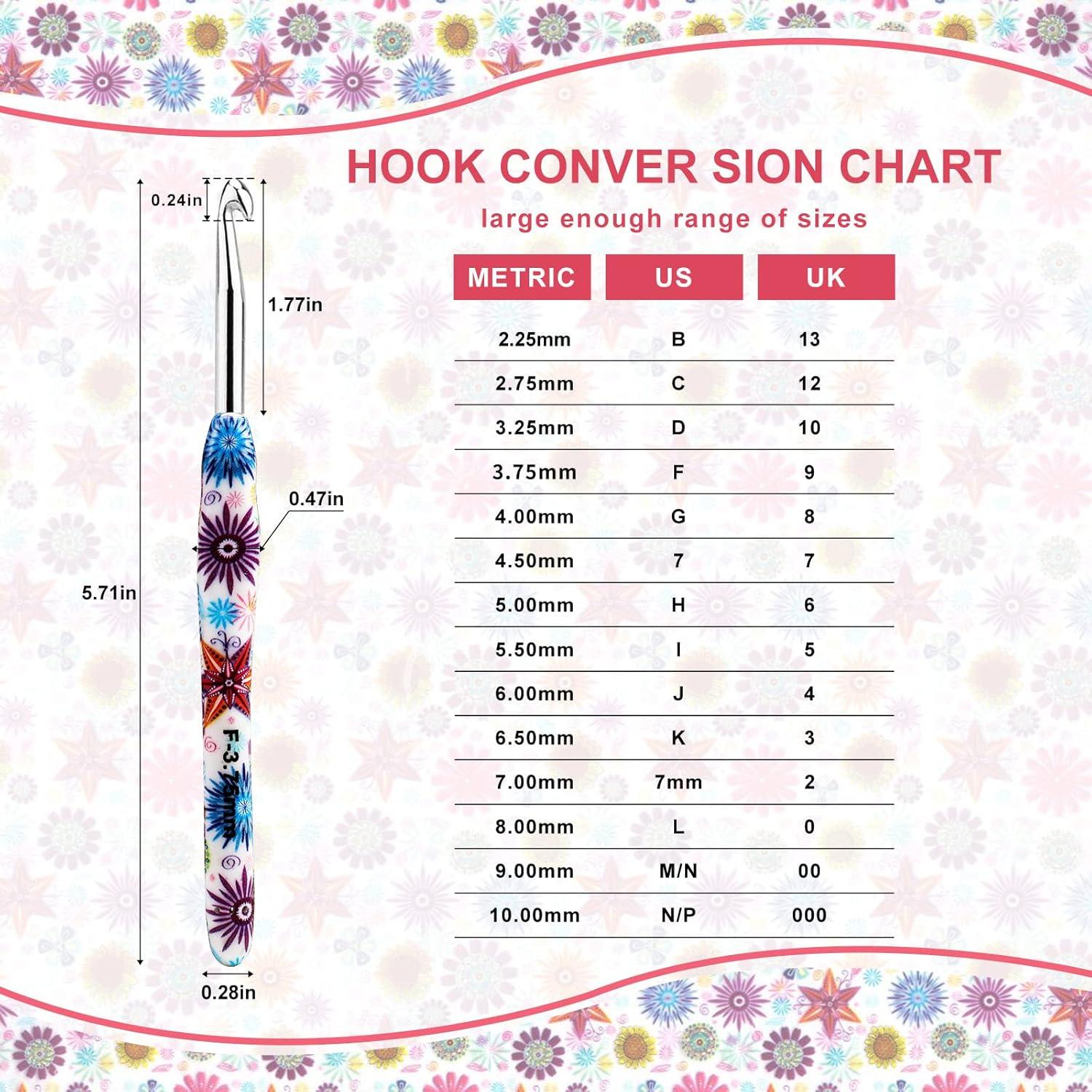 Juego de Ganchillos LOOEN 14 Tamaños Ergonomicos 2.25mm a 10mm