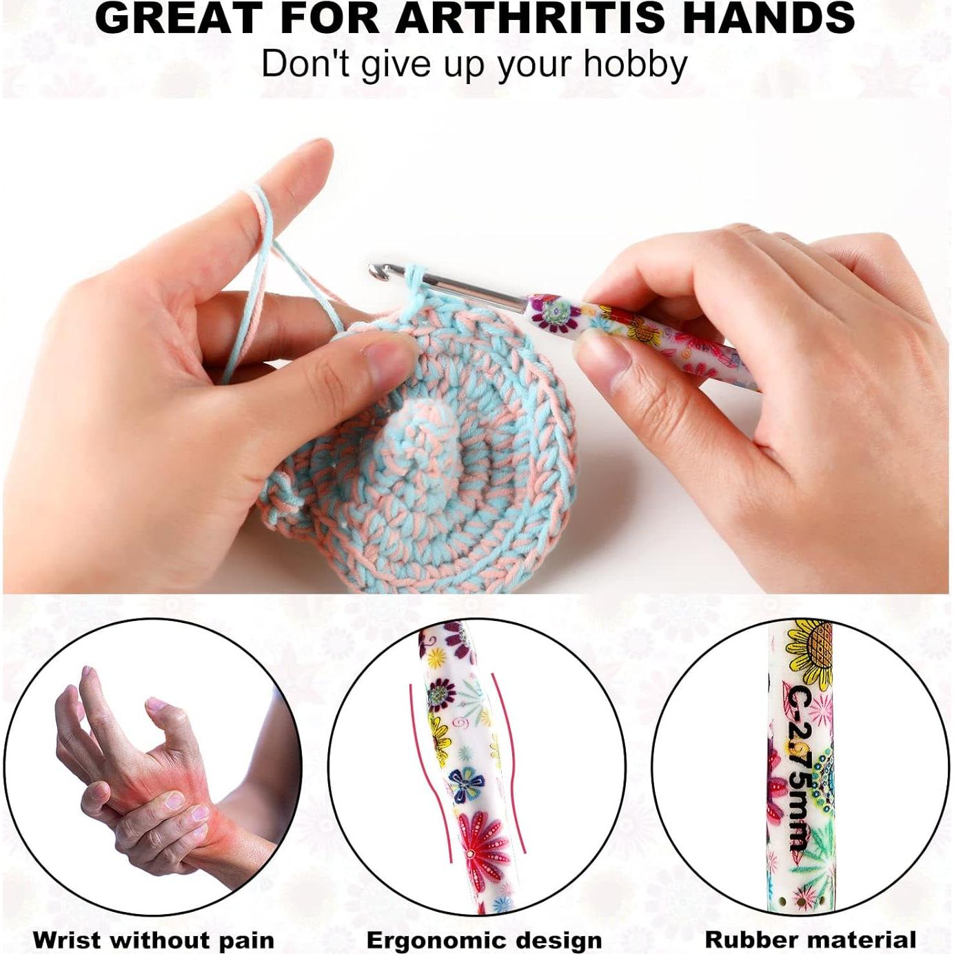 Juego de Ganchillos LOOEN 14 Tamaños Ergonomicos 2.25mm a 10mm