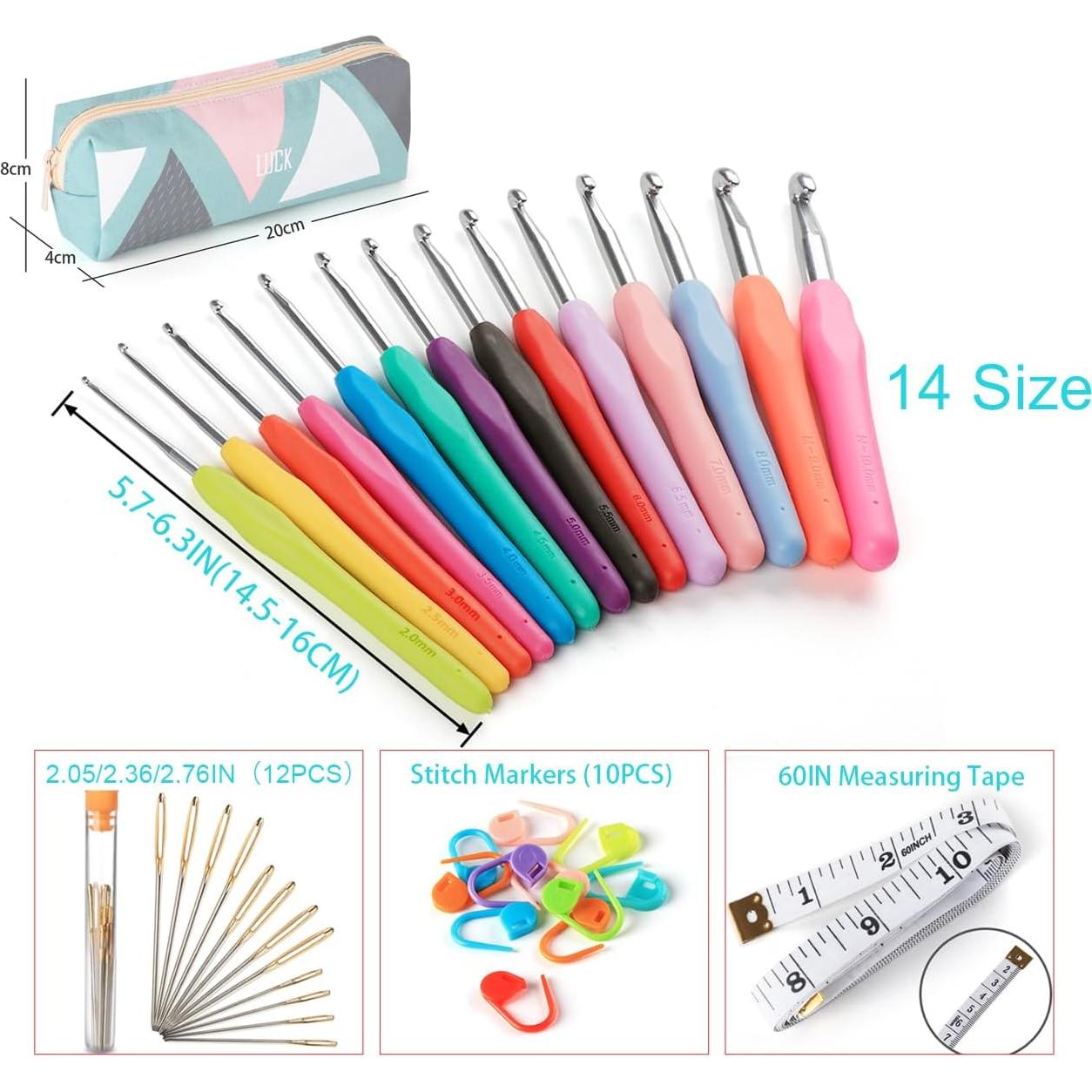 Juego de Ganchos de Crochet StiVerse 39 Piezas Multicolor