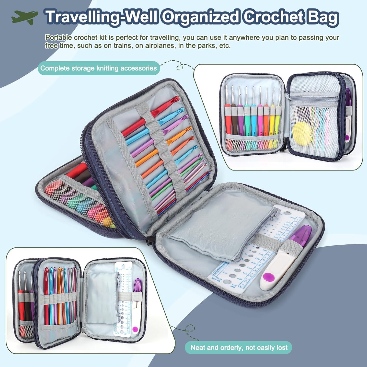 Set de Ganchillos Ergonomicos Katech 85 Piezas con Estuche