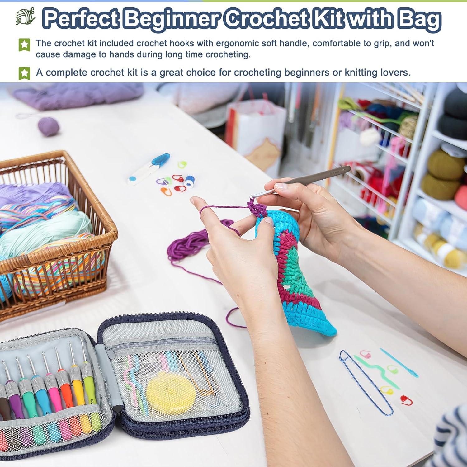 Set de Ganchillos Ergonomicos Katech 85 Piezas con Estuche