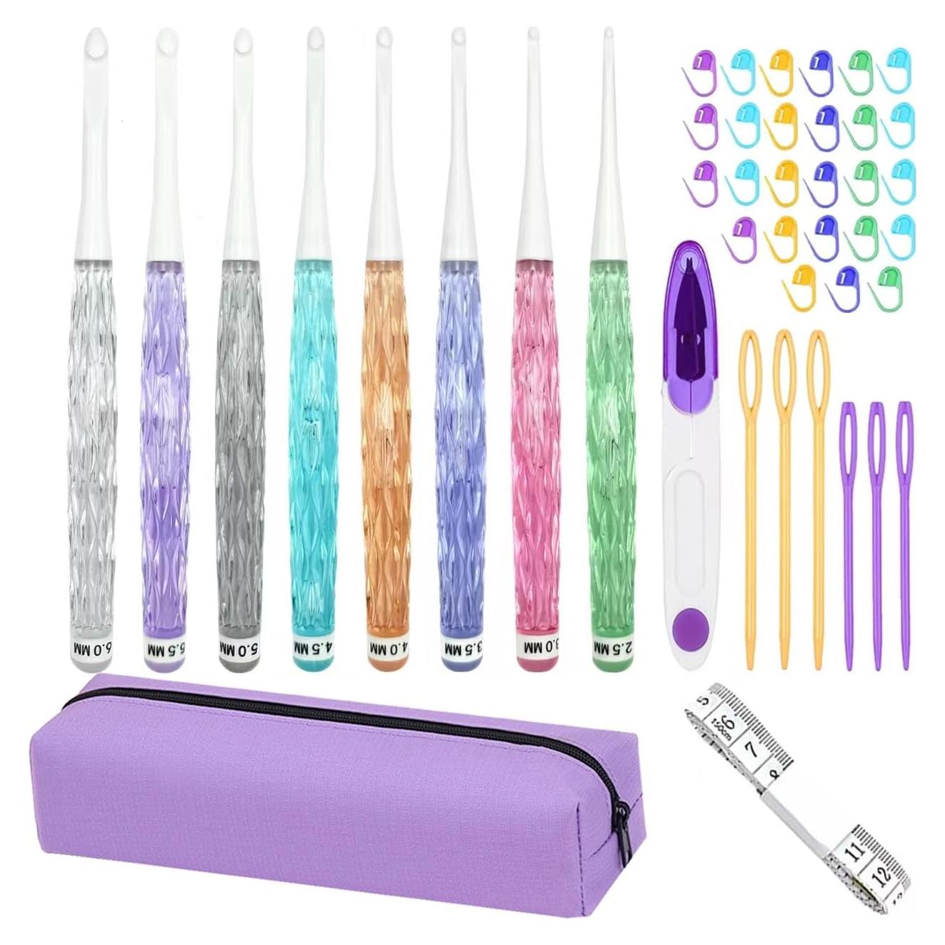 Juego de Ganchillos Hobekoee 8PCS Antideslizantes 2.5mm-6mm