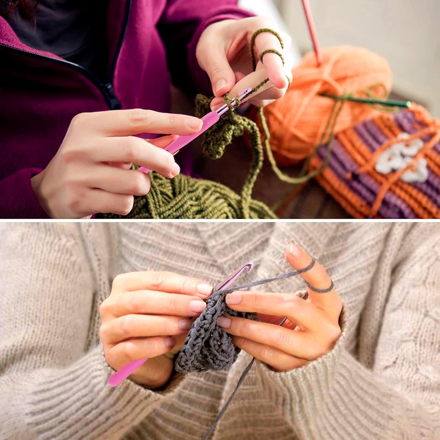 Set de Ganchillos AEXHOT 34 Piezas 2.5-6 mm Ergonomicos Rosa