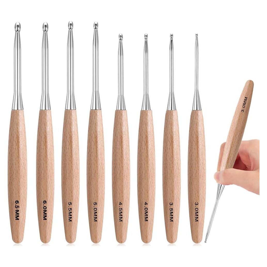 Set de Ganchos de Crochet Ergonómicos Lewhoo 3.0-6.5mm
