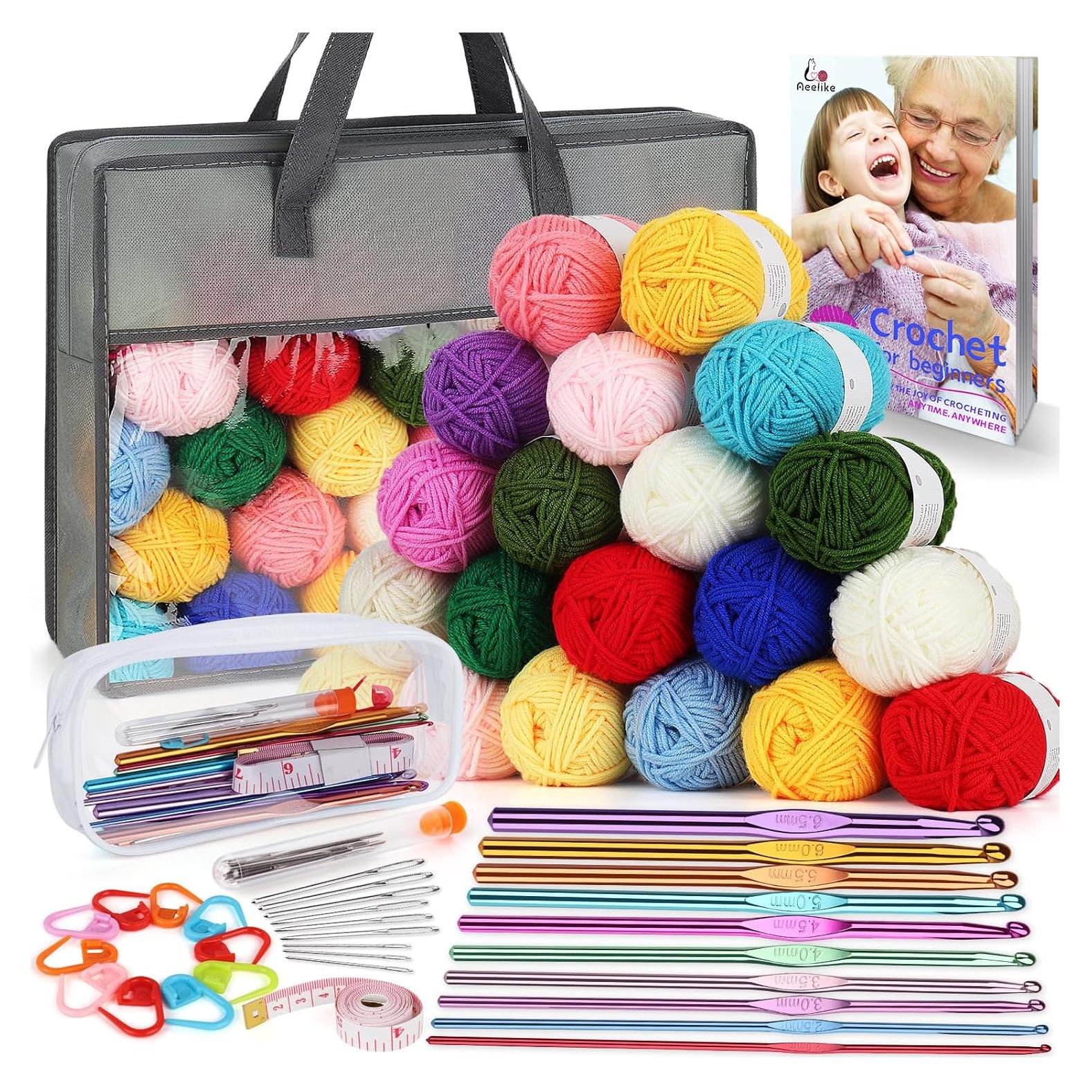 Kit de Hilo Aeelike para Crochet - 1000 Metros, 54 Piezas