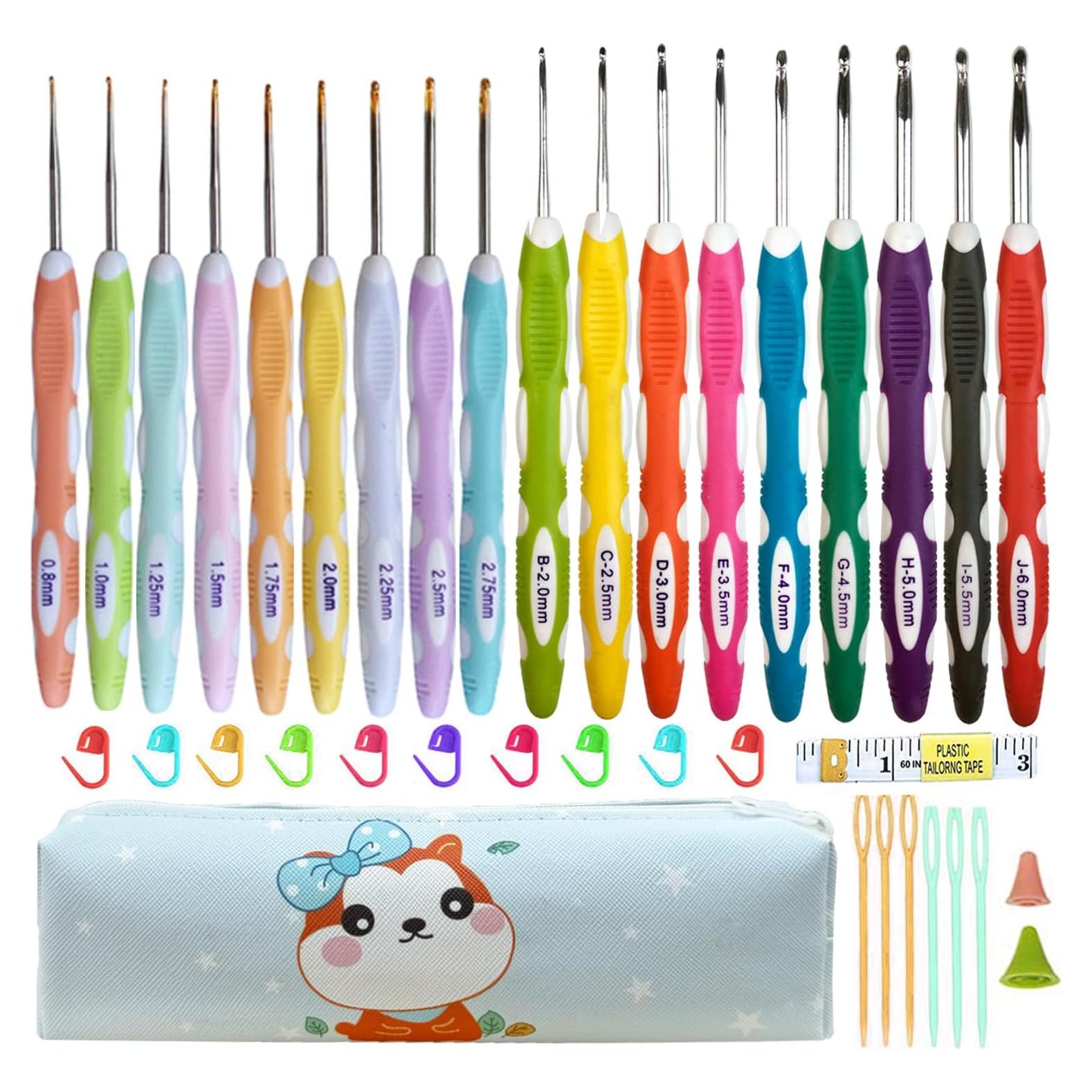 Conjunto de Ganchillos Ergonómicos Mdoker 18 Piezas 0.8-6mm