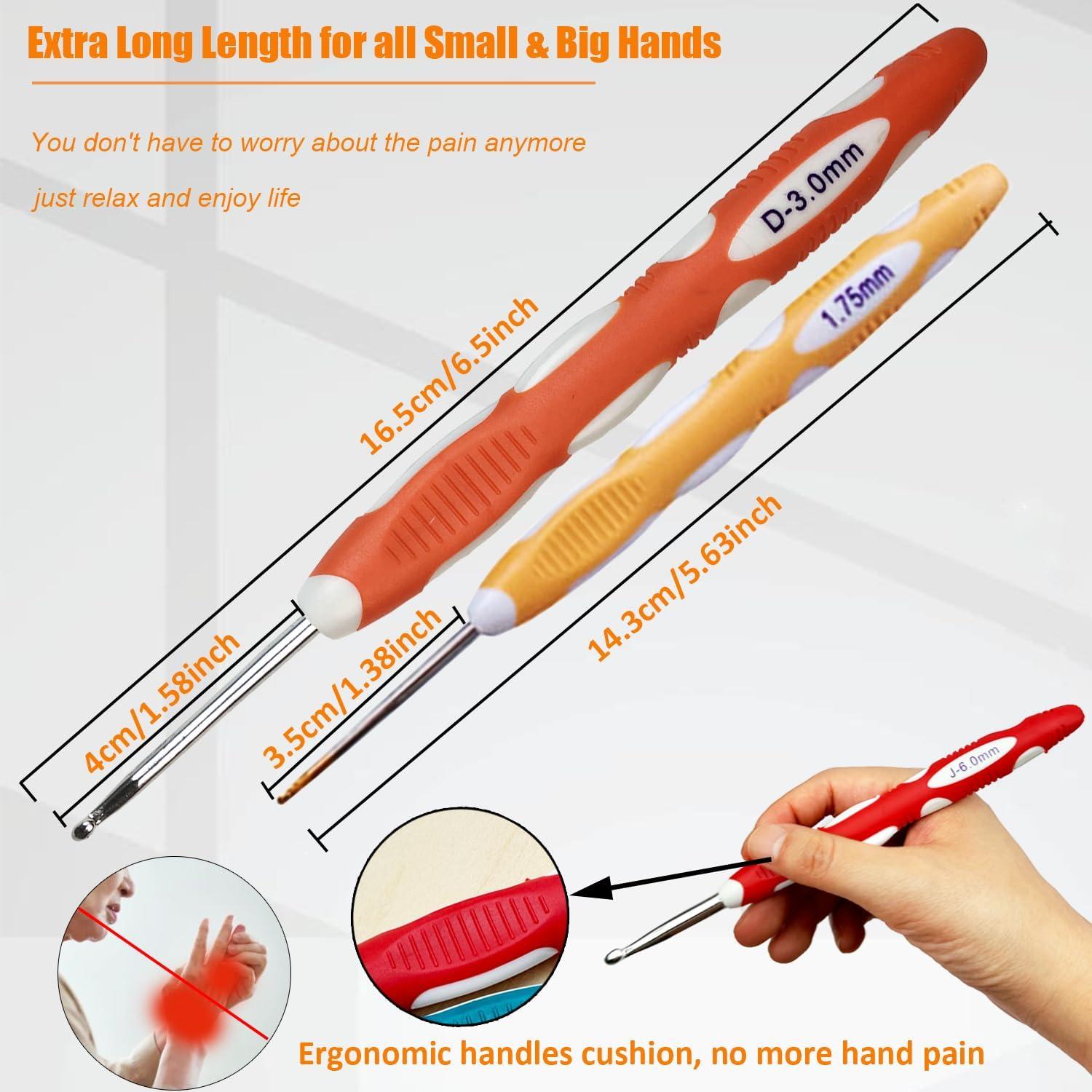 Conjunto de Ganchillos Ergonómicos Mdoker 18 Piezas 0.8-6mm