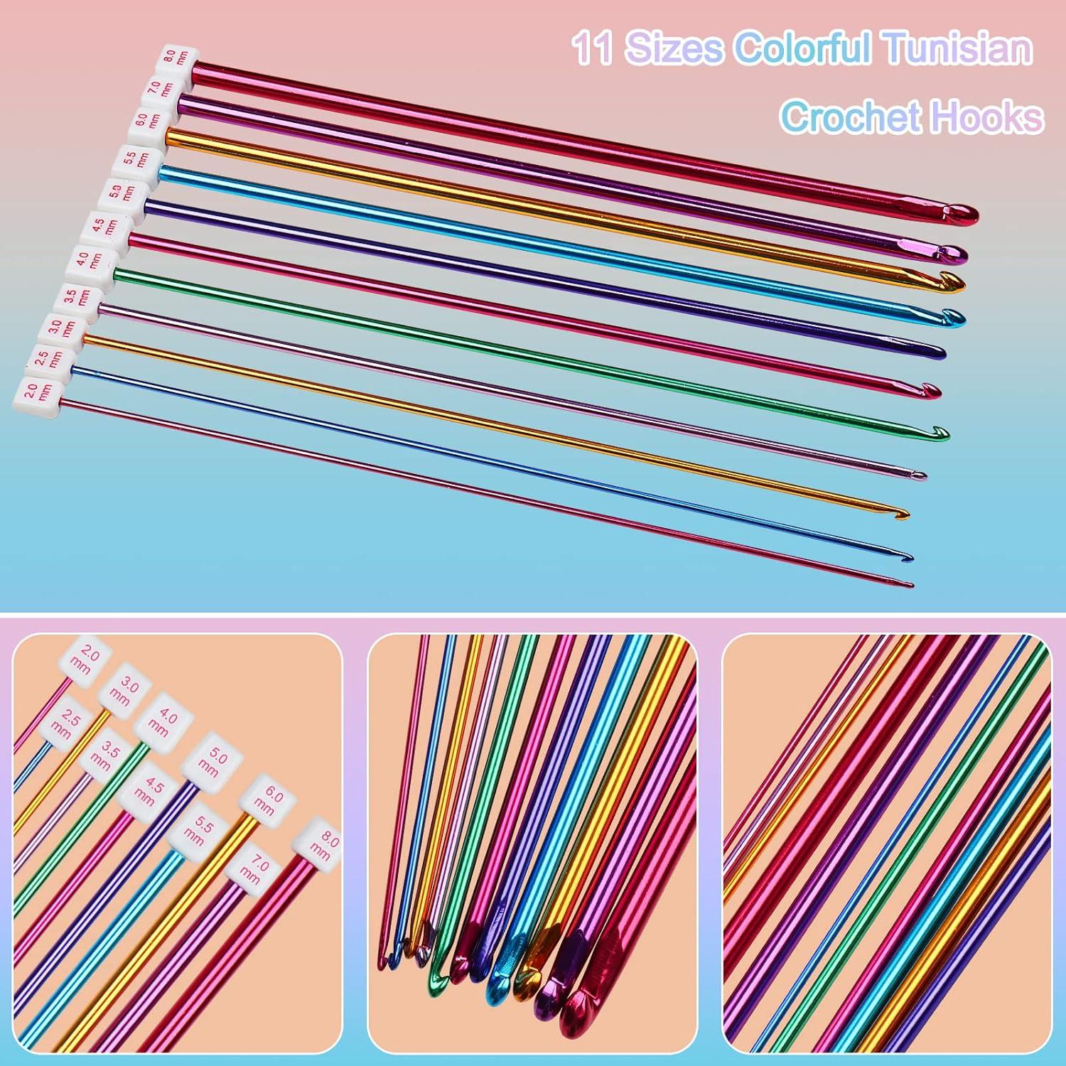 Juego de Agujas de Crochet Tunecino Aeelike 11pcs 2mm a 8mm