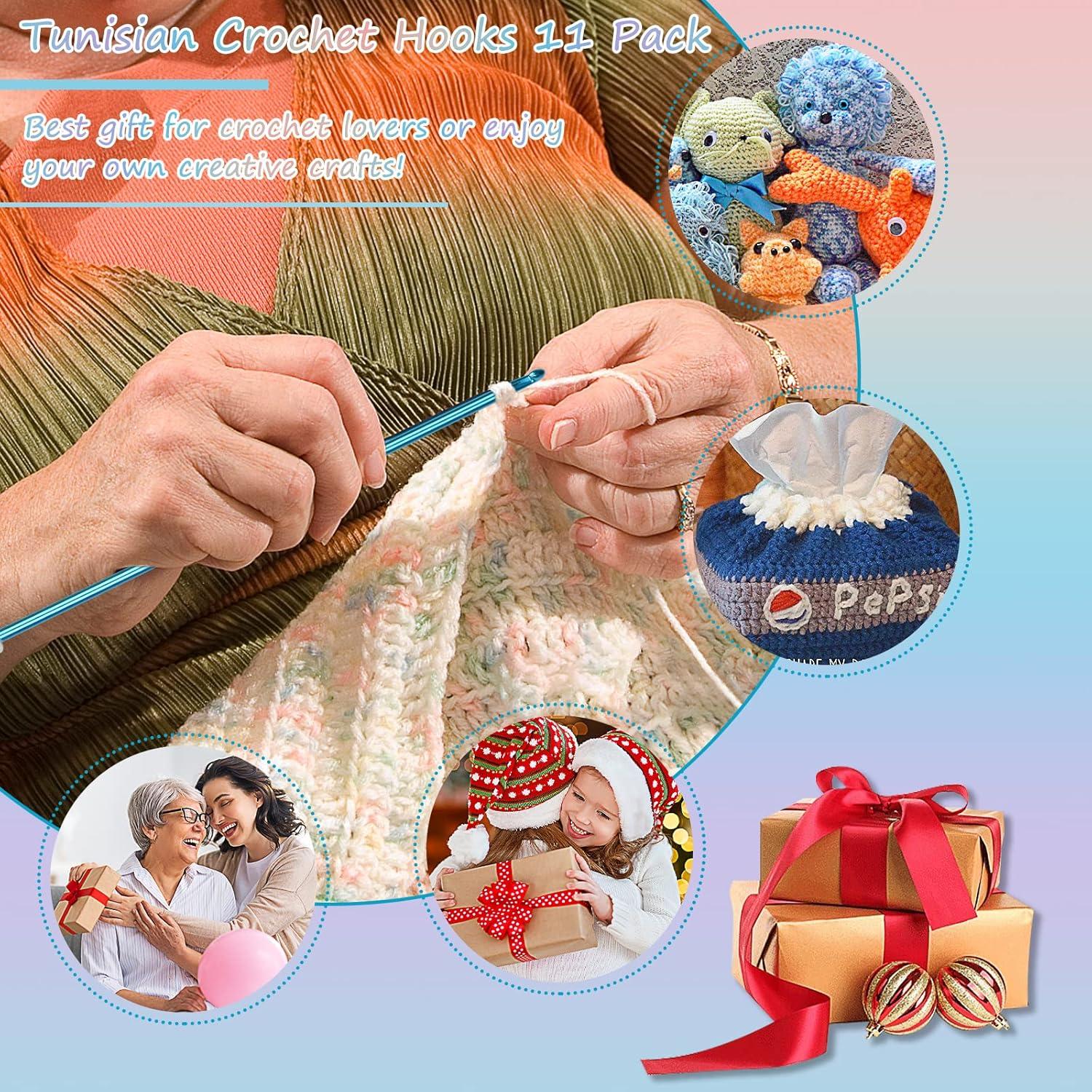 Juego de Agujas de Crochet Tunecino Aeelike 11pcs 2mm a 8mm