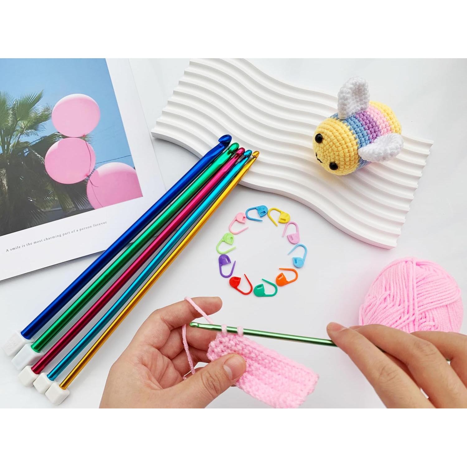 Juego de Agujas de Crochet Tunecino Cdrompy 13 Tamaños 29 PCS