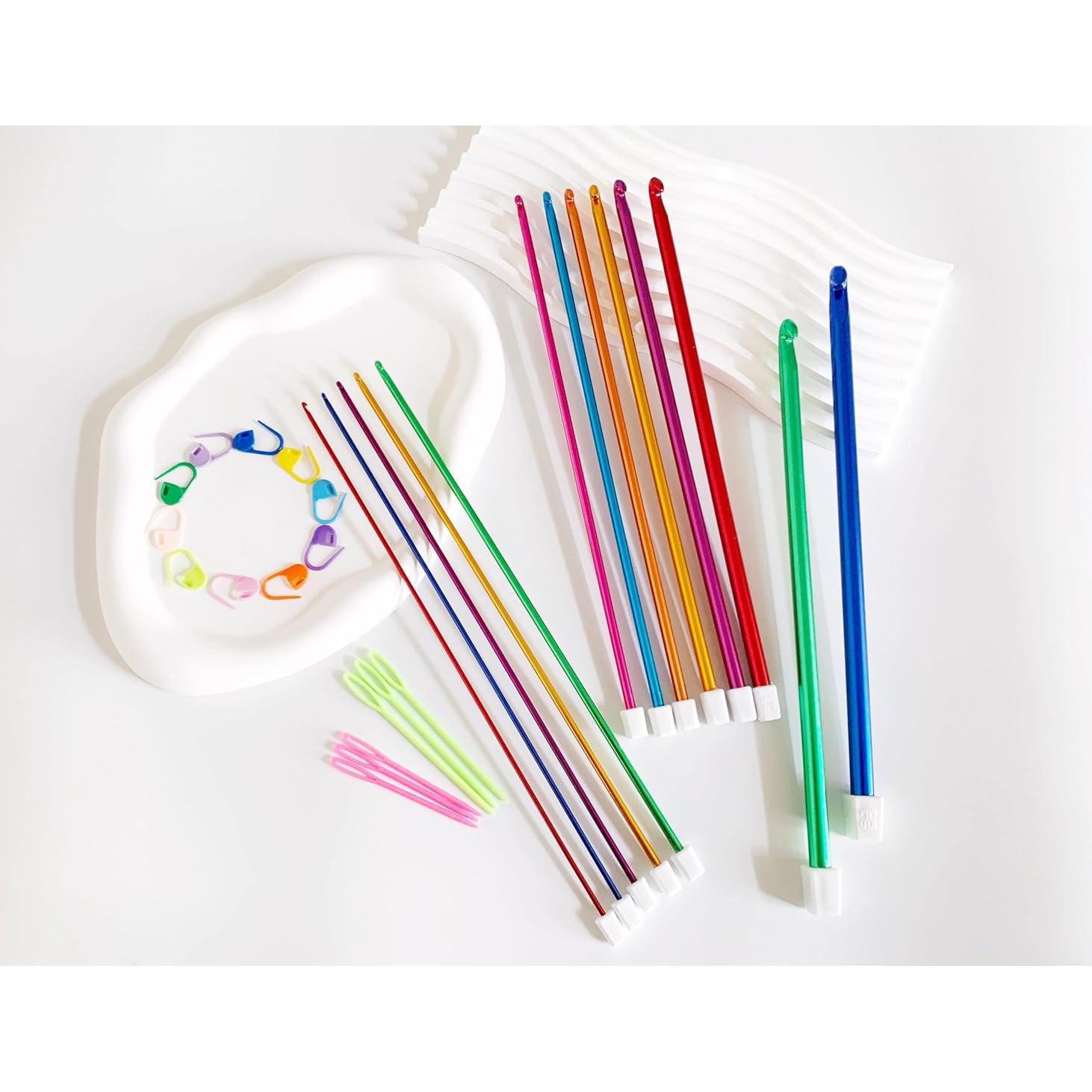 Juego de Agujas de Crochet Tunecino Cdrompy 13 Tamaños 29 PCS