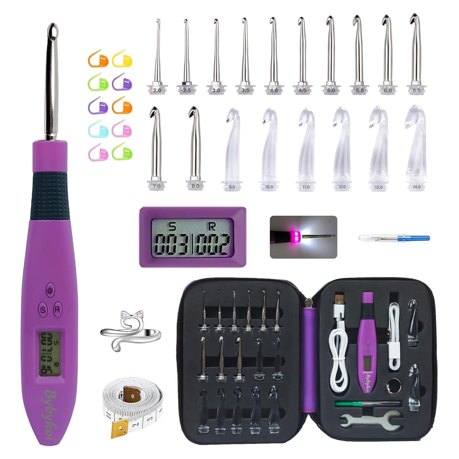 Juego de Ganchillos Iluminados Bybykoi 18 Tamaños Digitales