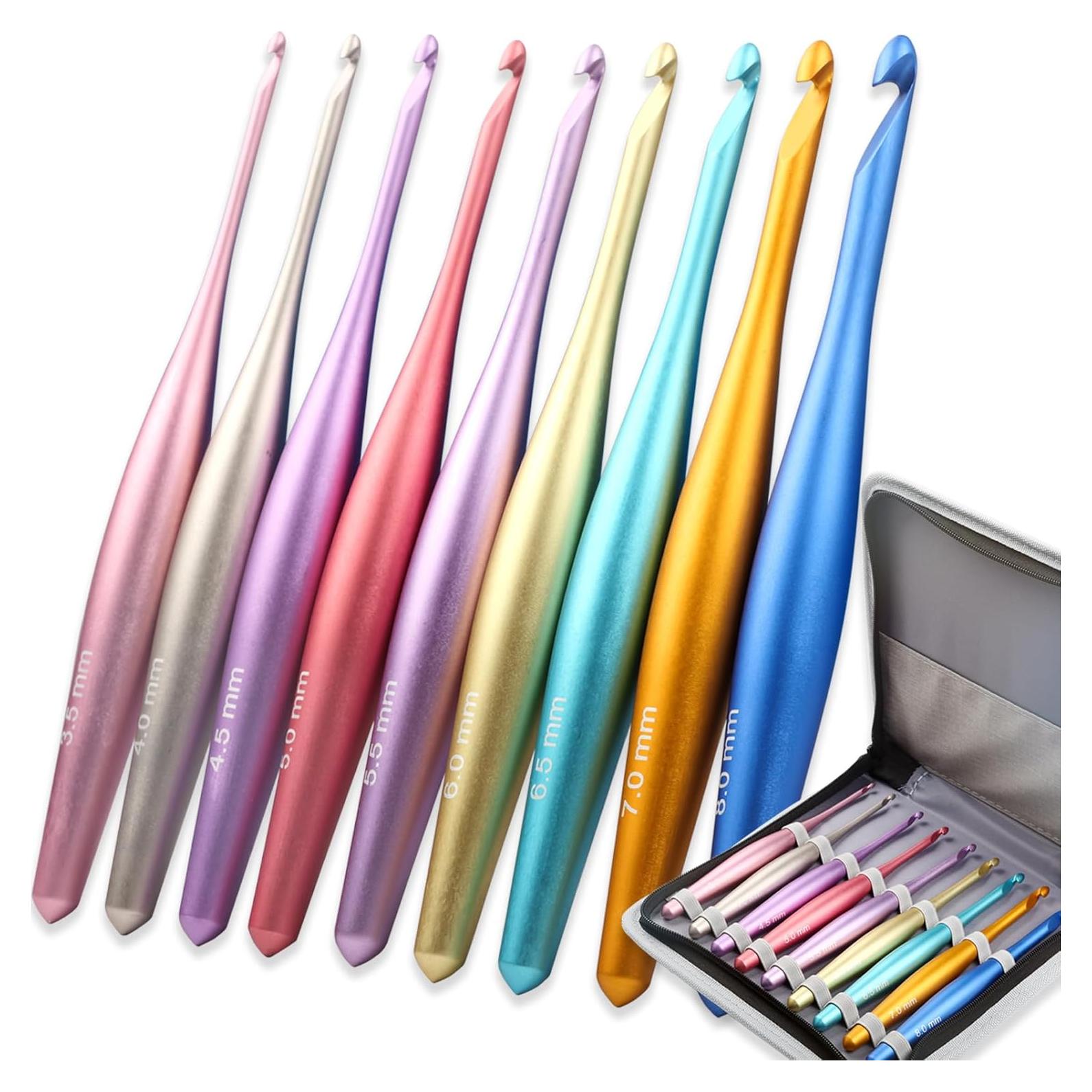 Juego de Ganchillos Ergonómicos Svartur - 9 Tamaños 3.5mm a 8mm