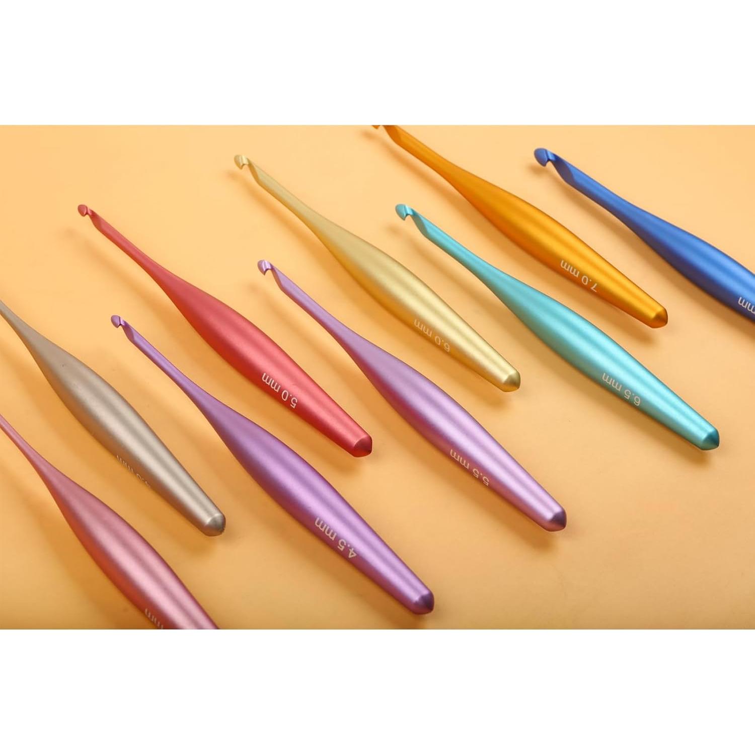 Juego de Ganchillos Ergonómicos Svartur - 9 Tamaños 3.5mm a 8mm