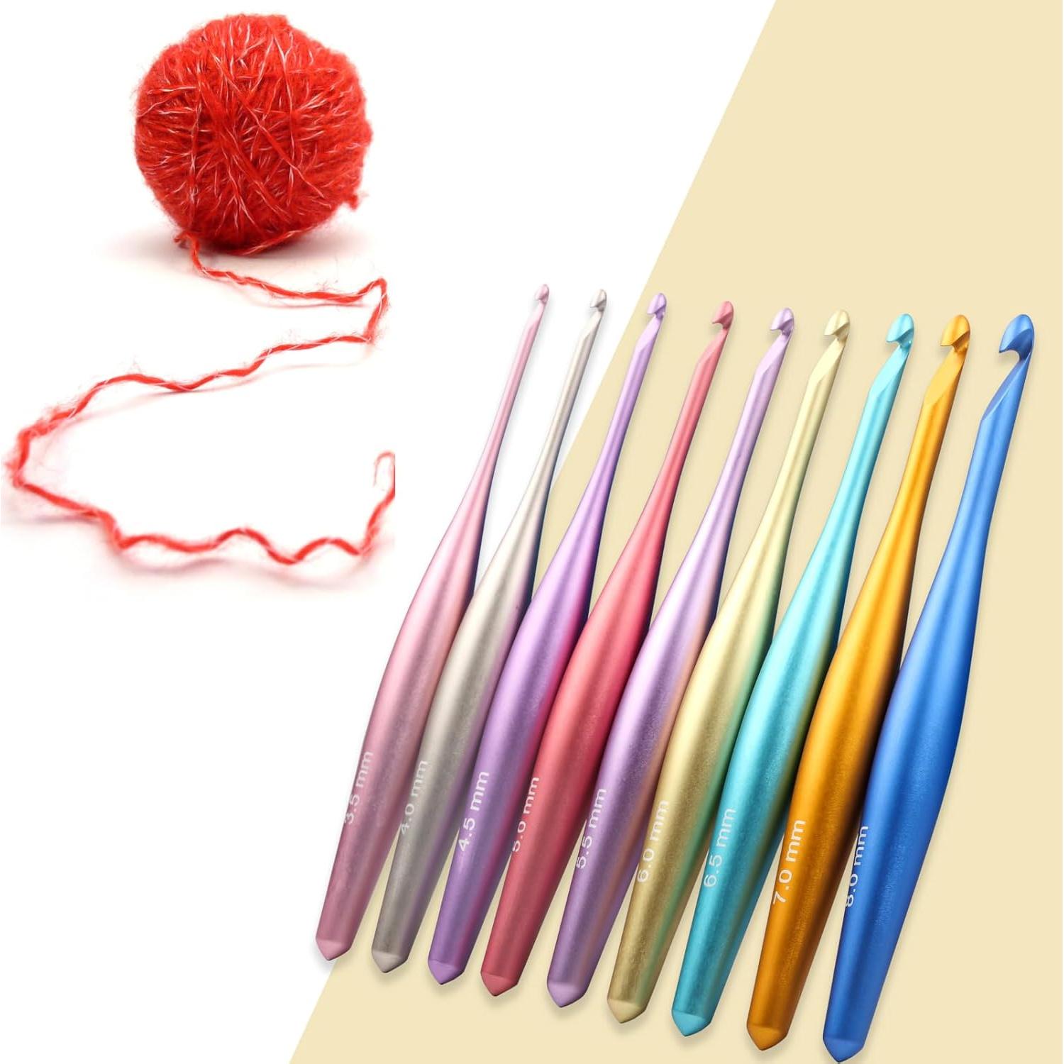 Juego de Ganchillos Ergonómicos Svartur - 9 Tamaños 3.5mm a 8mm