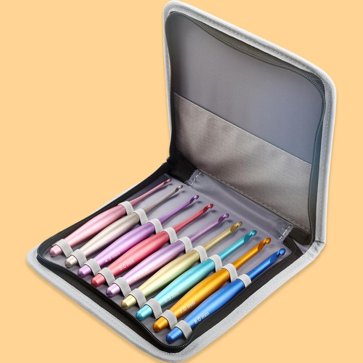 Juego de Ganchillos Ergonómicos Svartur - 9 Tamaños 3.5mm a 8mm