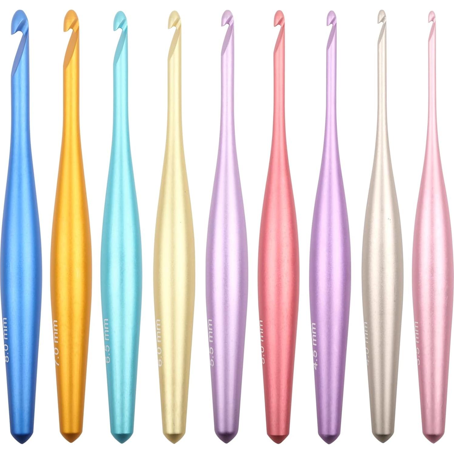 Juego de Ganchillos Ergonómicos Svartur - 9 Tamaños 3.5mm a 8mm