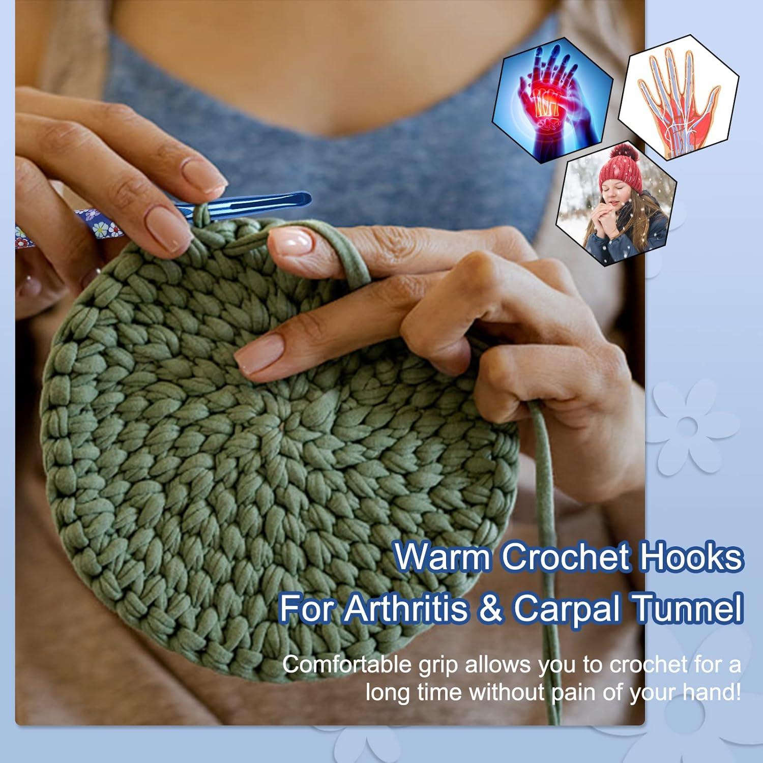 Ganchos de Crochet Coopay 6.5 a 10 mm con Agarre Ergonómico