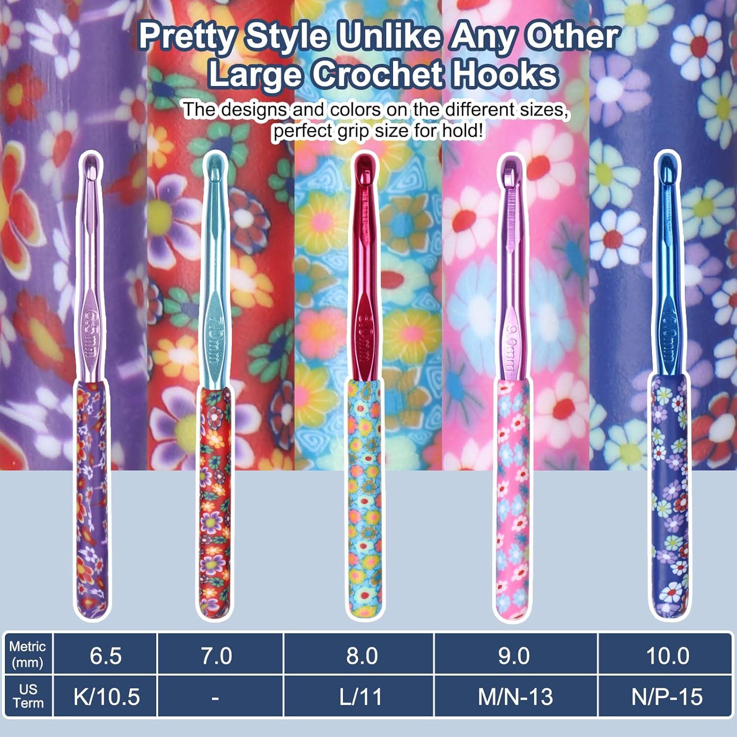 Ganchos de Crochet Coopay 6.5 a 10 mm con Agarre Ergonómico