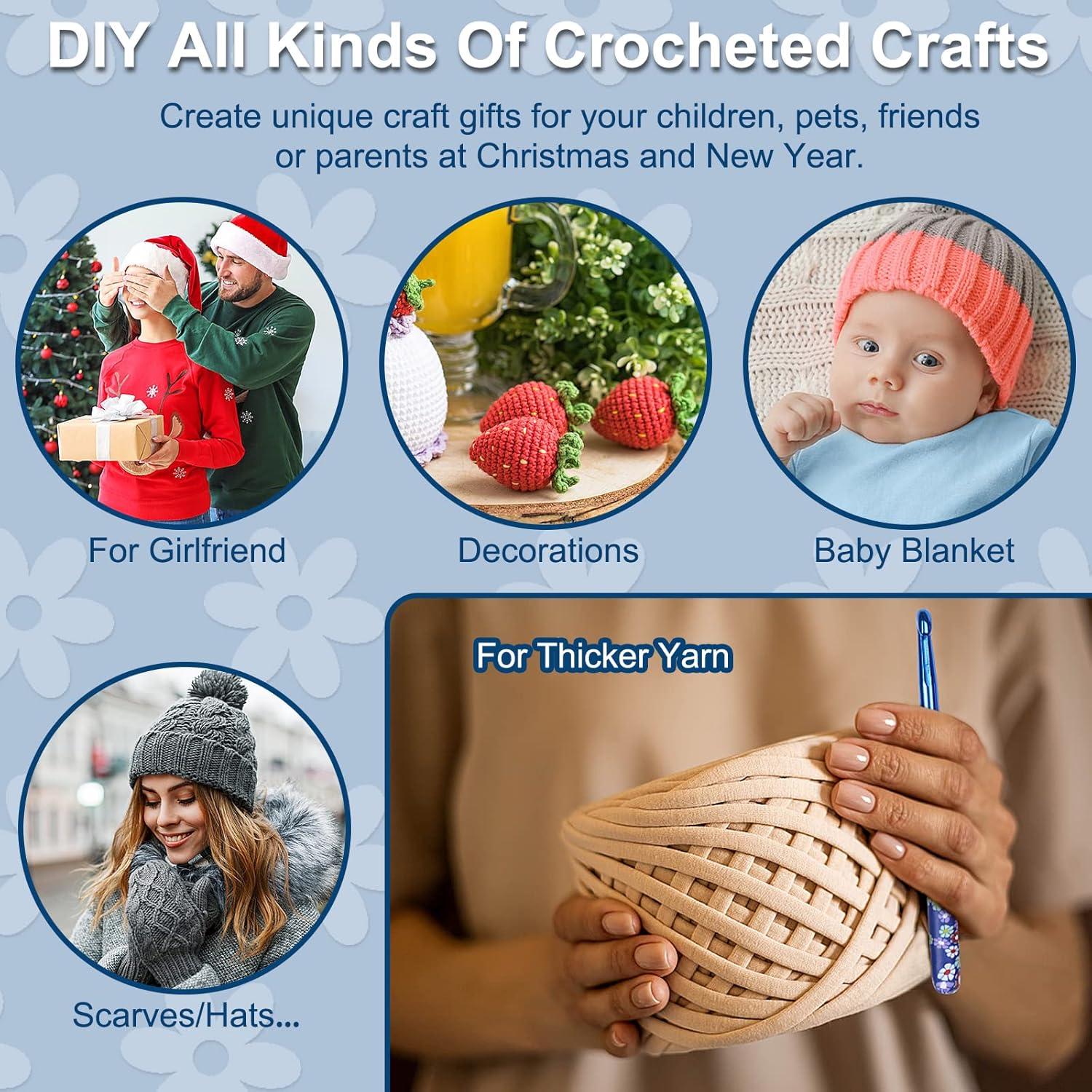 Ganchos de Crochet Coopay 6.5 a 10 mm con Agarre Ergonómico