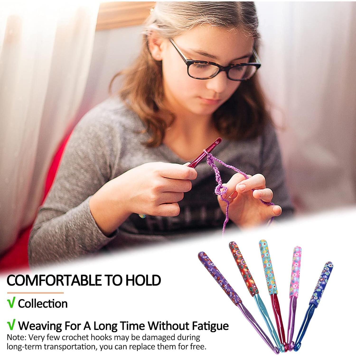 Ganchos de Crochet Coopay 6.5 a 10 mm con Agarre Ergonómico
