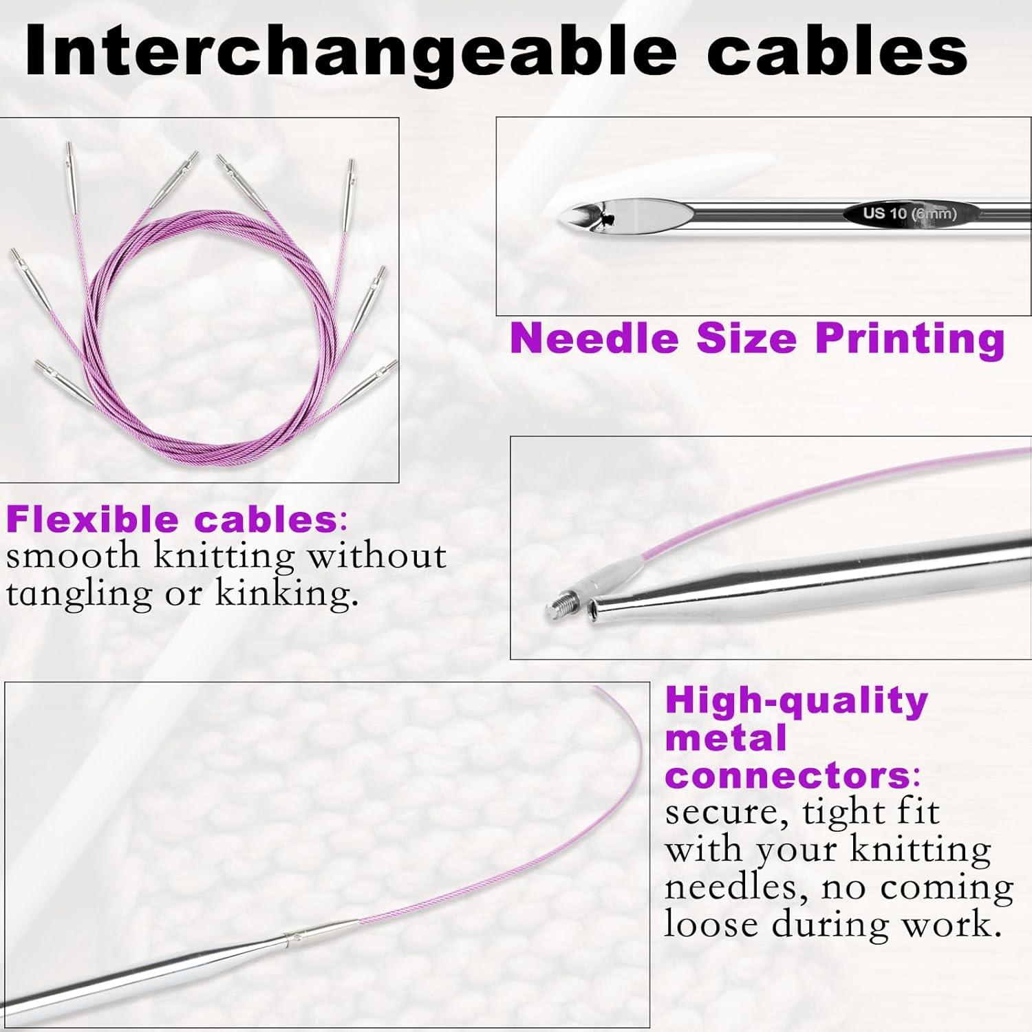 Juego de Ganchillos Tunecinos Svartur 3mm-10mm con Cables