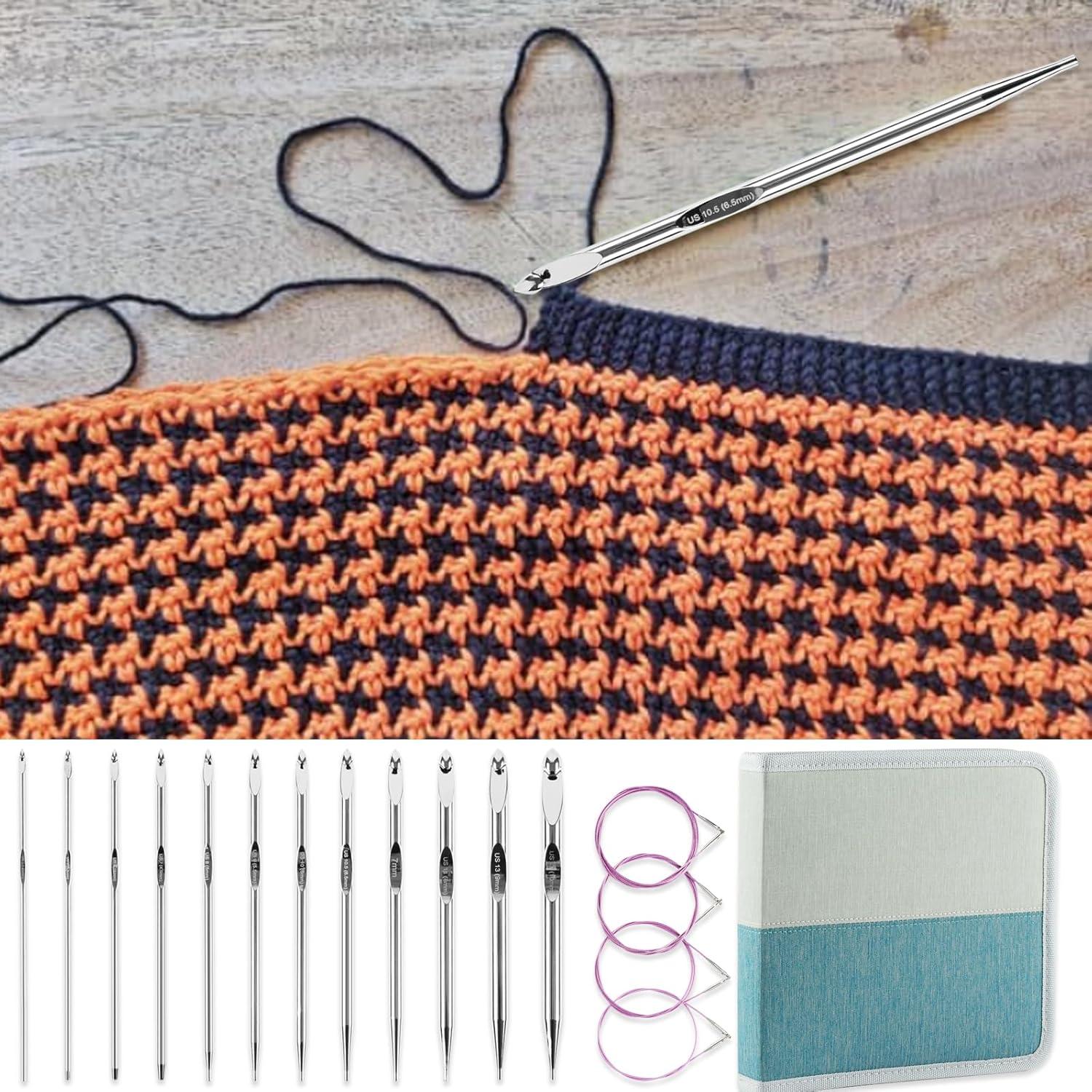 Juego de Ganchillos Tunecinos Svartur 3mm-10mm con Cables