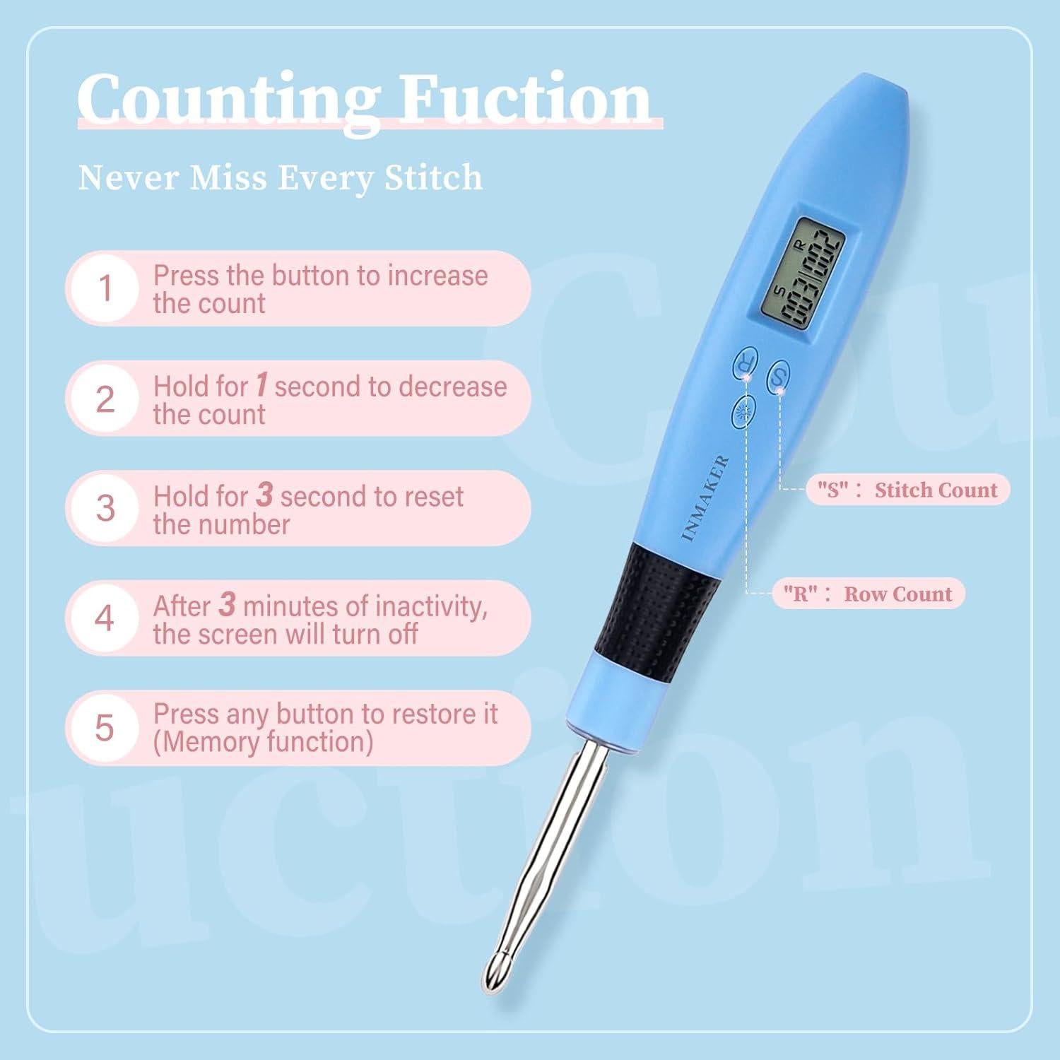 Set de Ganchos de Crochet Iluminados INMAKER 18 Piezas Ergonomicos