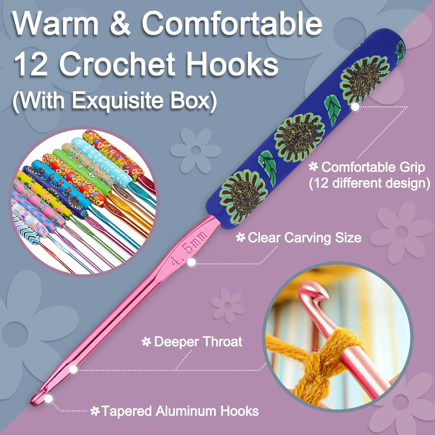 Juego de Ganchillos de Crochet Coopay 12PCS 2-8mm Ergonómicos