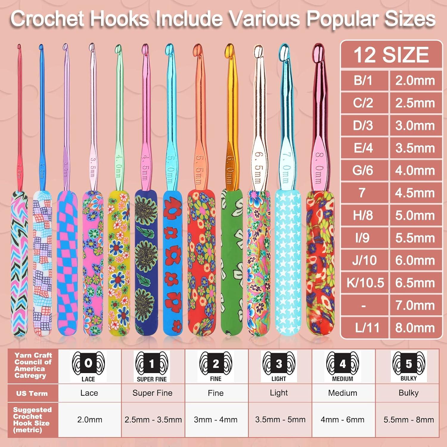 Juego de Ganchillos de Crochet Coopay 12PCS 2-8mm Ergonómicos