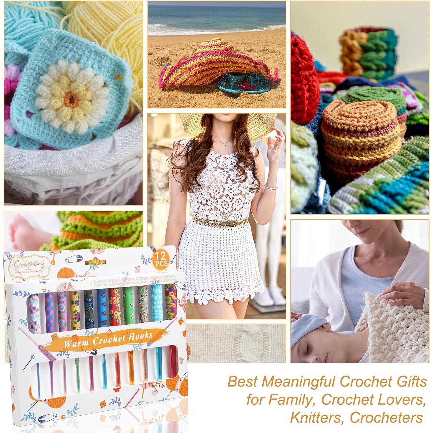 Juego de Ganchillos de Crochet Coopay 12PCS 2-8mm Ergonómicos