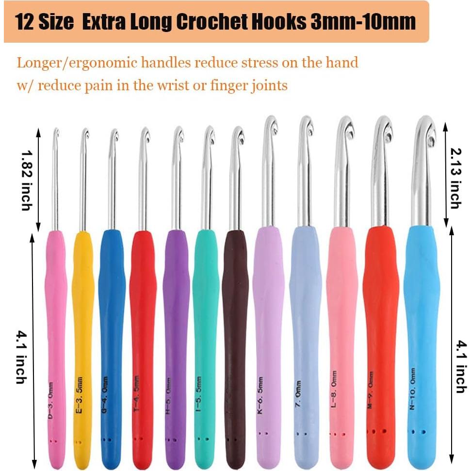 Conjunto de Ganchillos de Crochet Mdoker 21 Piezas 0.8-10mm