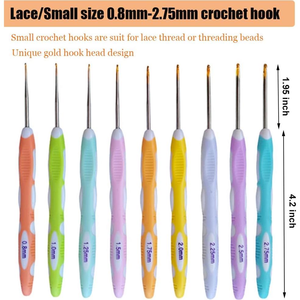 Conjunto de Ganchillos de Crochet Mdoker 21 Piezas 0.8-10mm