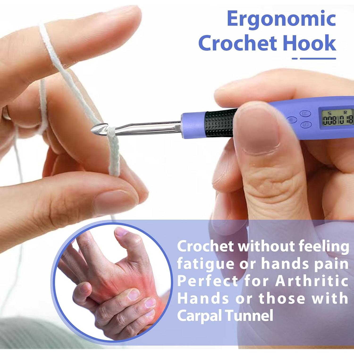 Juego de Ganchillos Ergonómicos SUIZHX con 22 Agujas Iluminadas