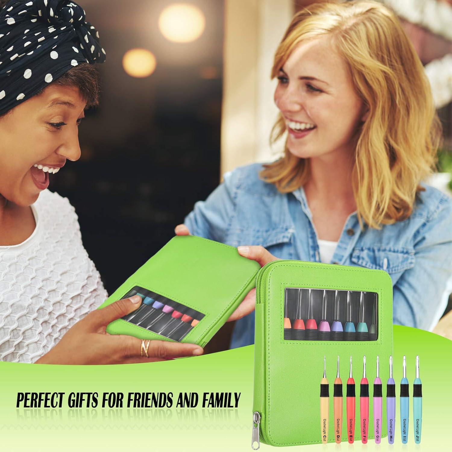 Juego de 9 ganchos de crochet Chuangdi con luz LED 2.5-6.5 mm