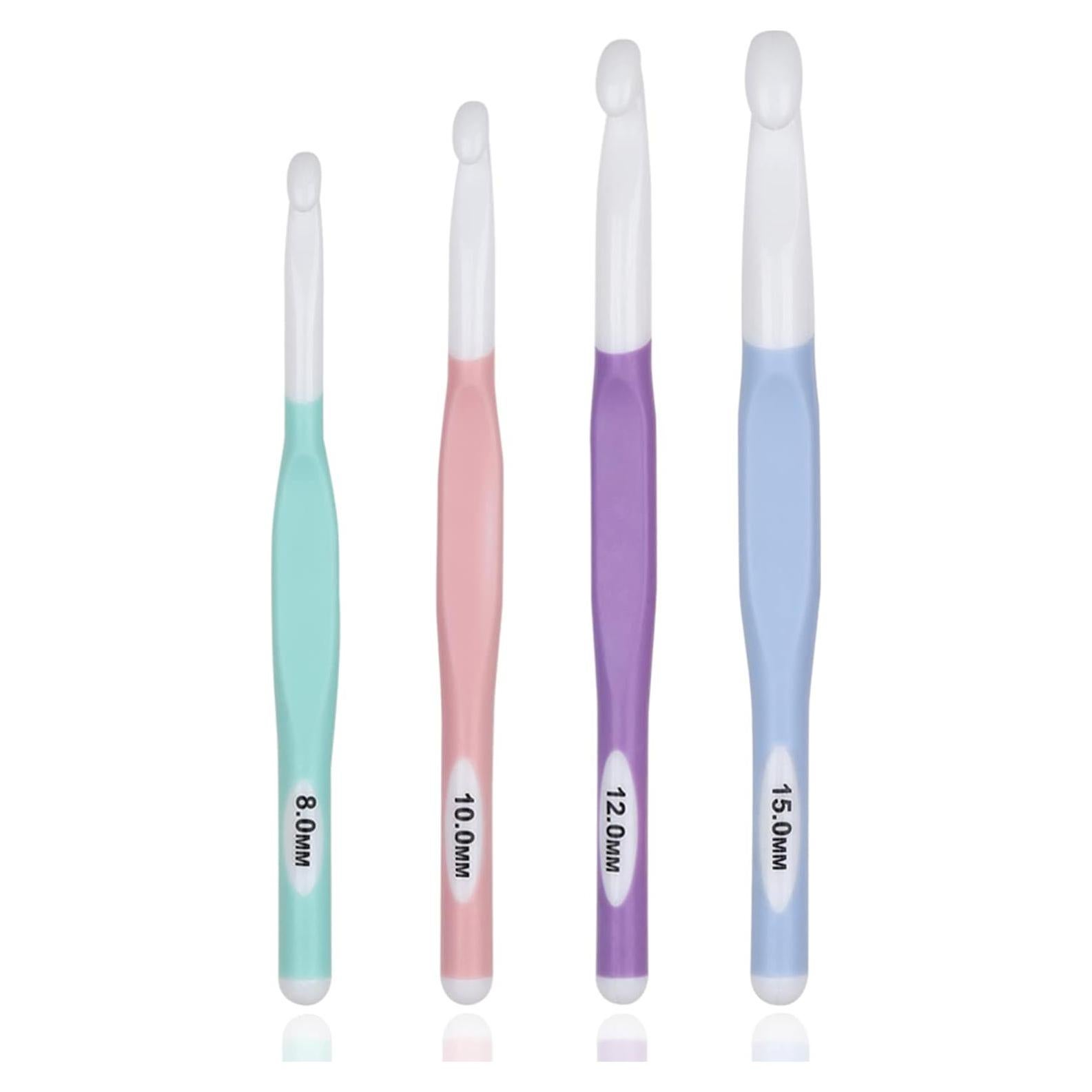 Juego de Ganchos de Crochet QLRFFLJOY 4 Piezas 8-15mm