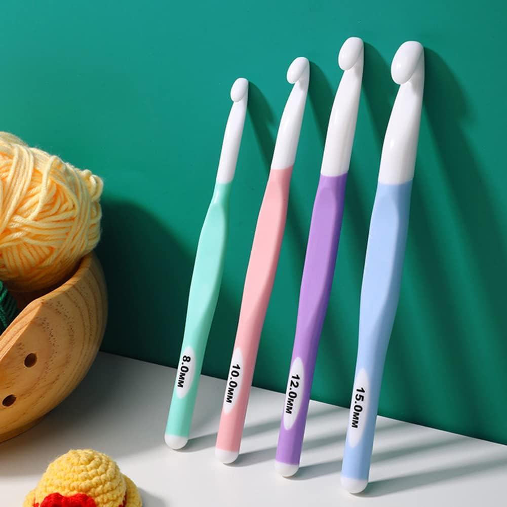 Juego de Ganchos de Crochet QLRFFLJOY 4 Piezas 8-15mm