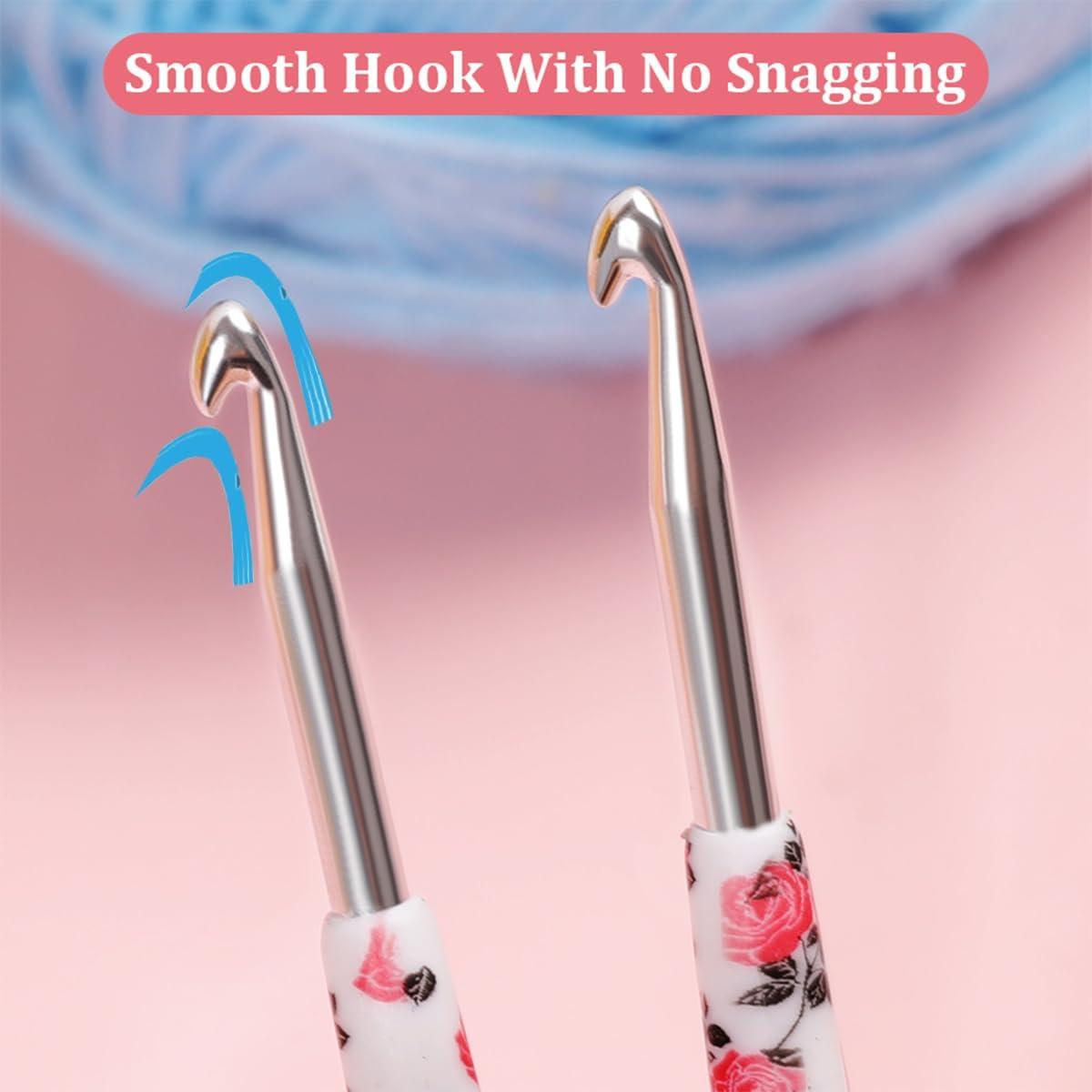 Juego de Ganchillos Ergonómicos Weabetfu 14 Tamaños 2.25mm a 10mm