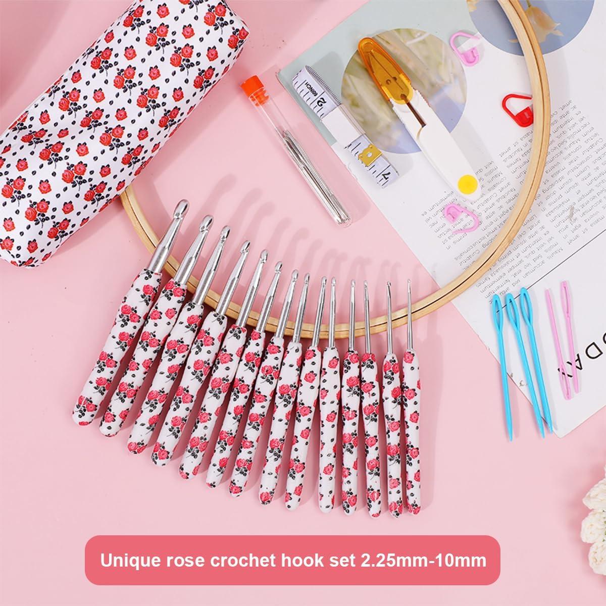 Juego de Ganchillos Ergonómicos Weabetfu 14 Tamaños 2.25mm a 10mm