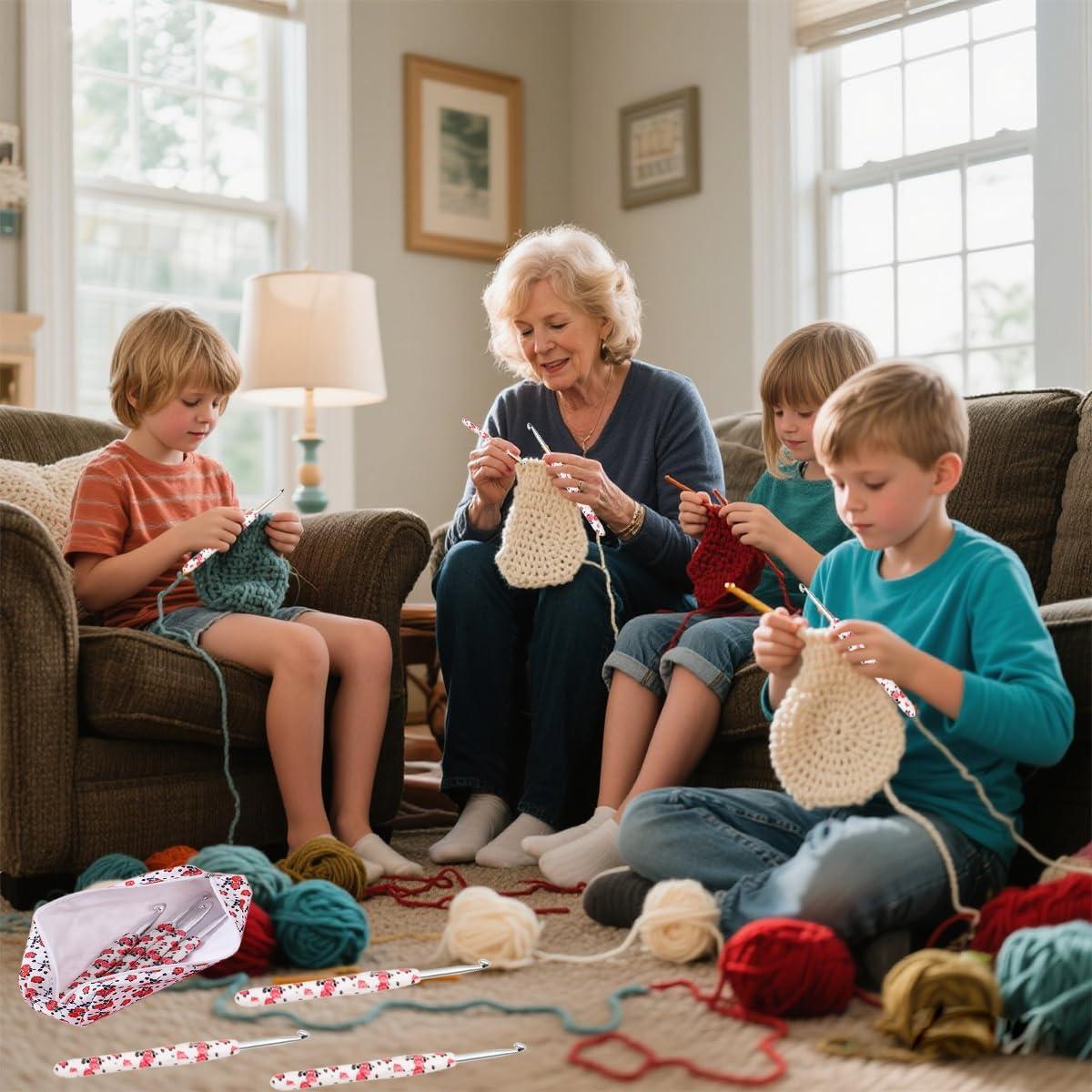 Juego de Ganchillos Ergonómicos Weabetfu 14 Tamaños 2.25mm a 10mm