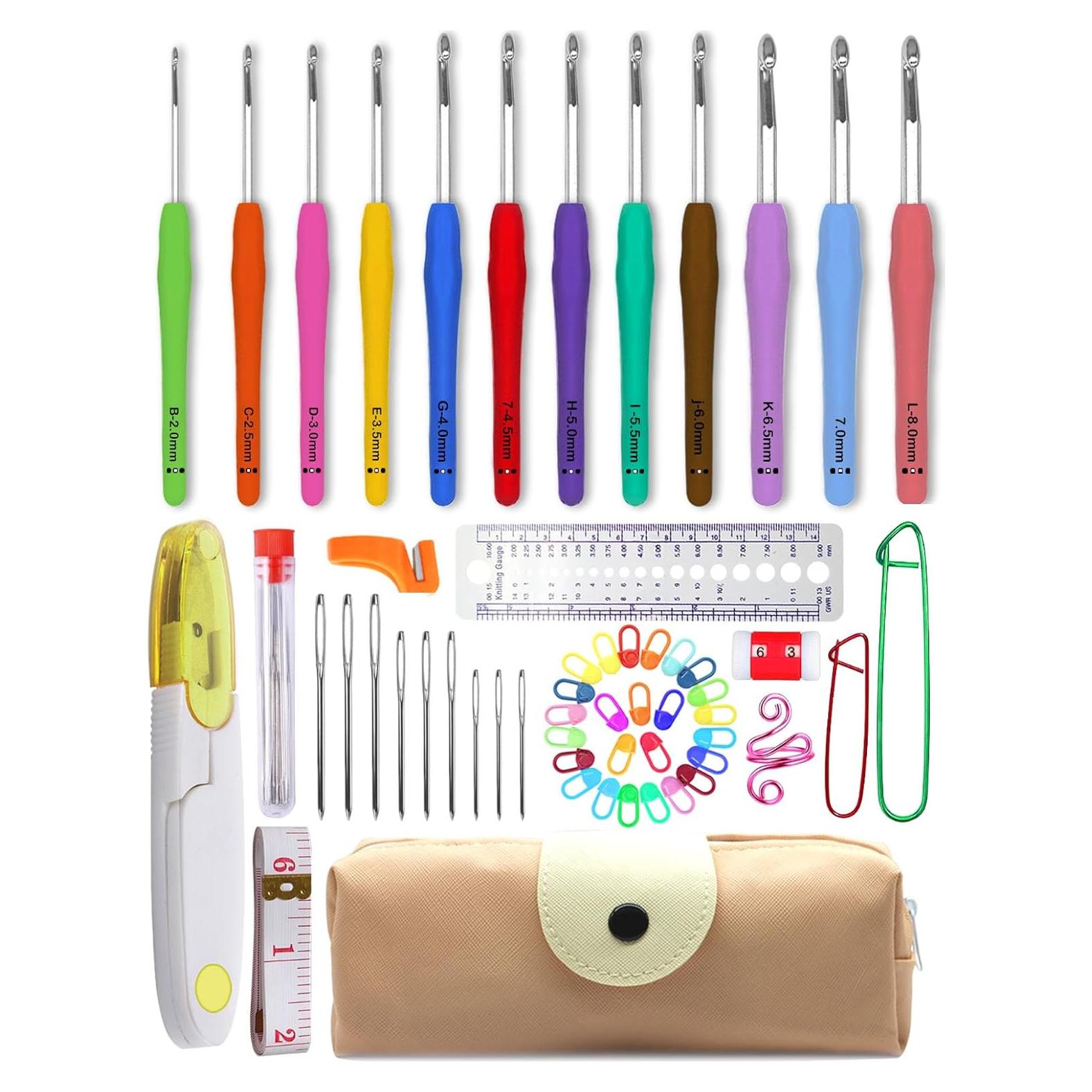 Juego de Ganchillos Ergonómicos 55 Piezas 2-8mm Keepsweat