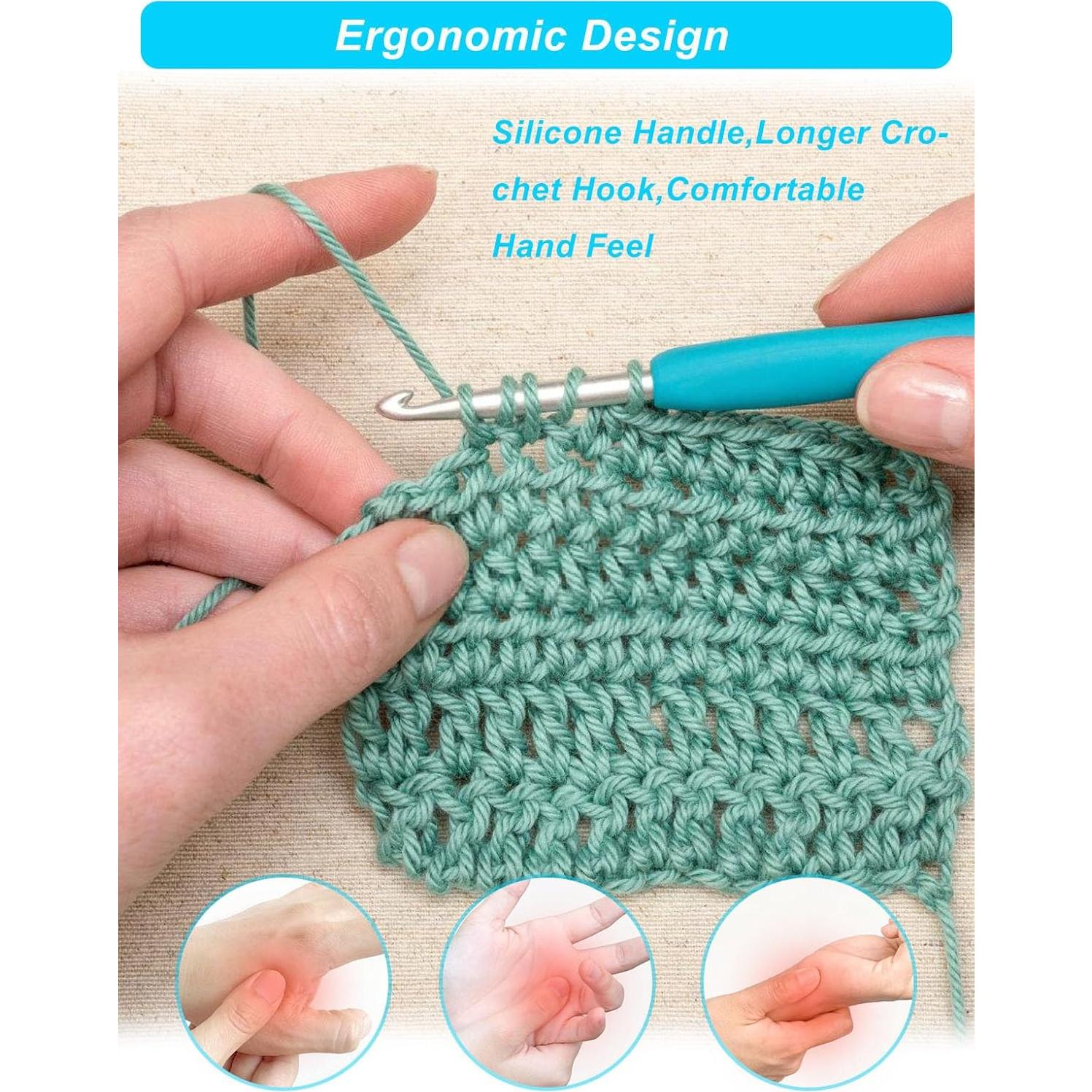 Juego de Ganchillos Ergonómicos 55 Piezas 2-8mm Keepsweat