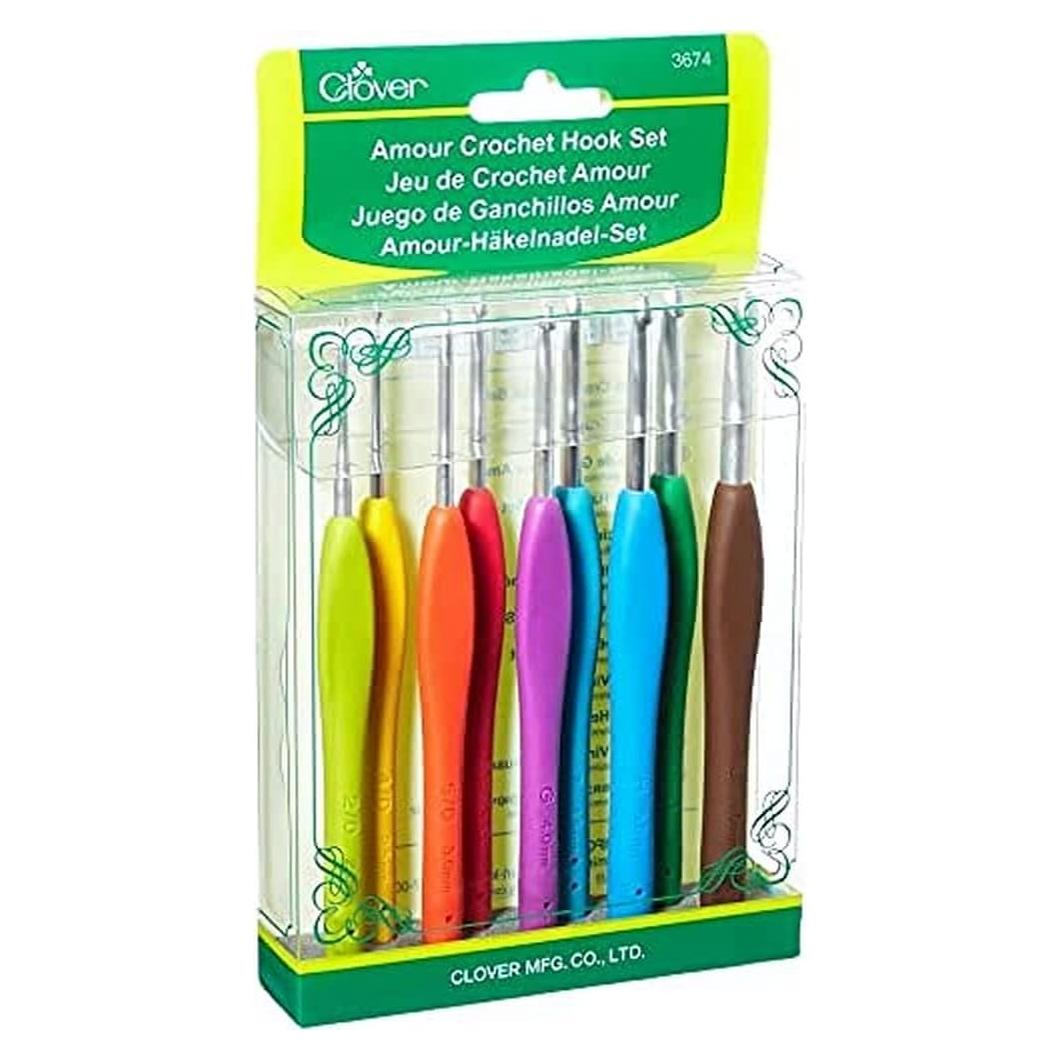 Set de Ganchillos de Crochet Clover 3674 Amour 9 Piezas