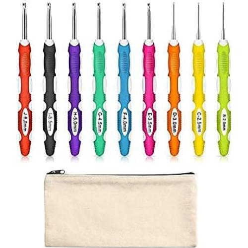 Juego de 9 Ganchos de Crochet Ergonomicos WILLBOND con Estuche