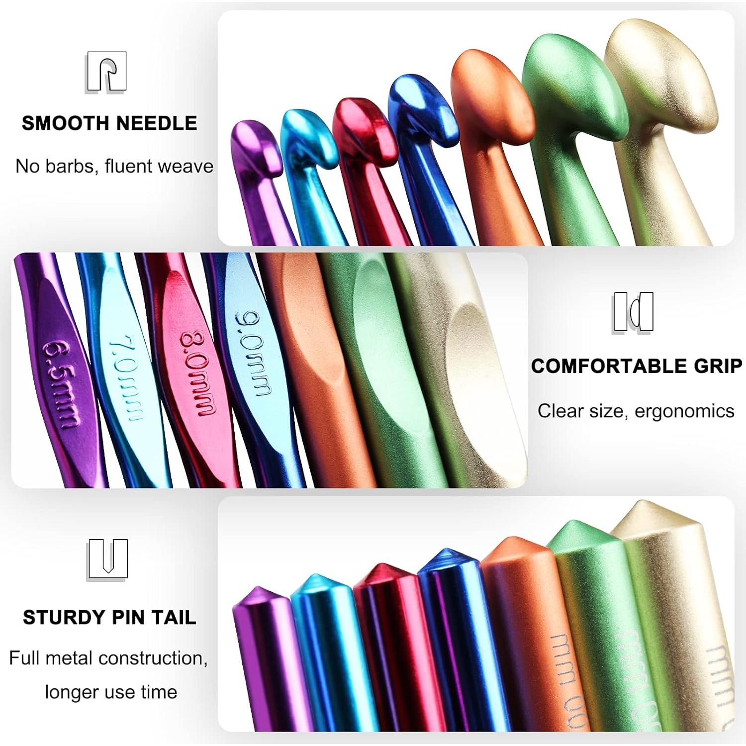 Conjunto de Ganchos de Crochet Coopay 7 Piezas Aluminio 6.5-15mm