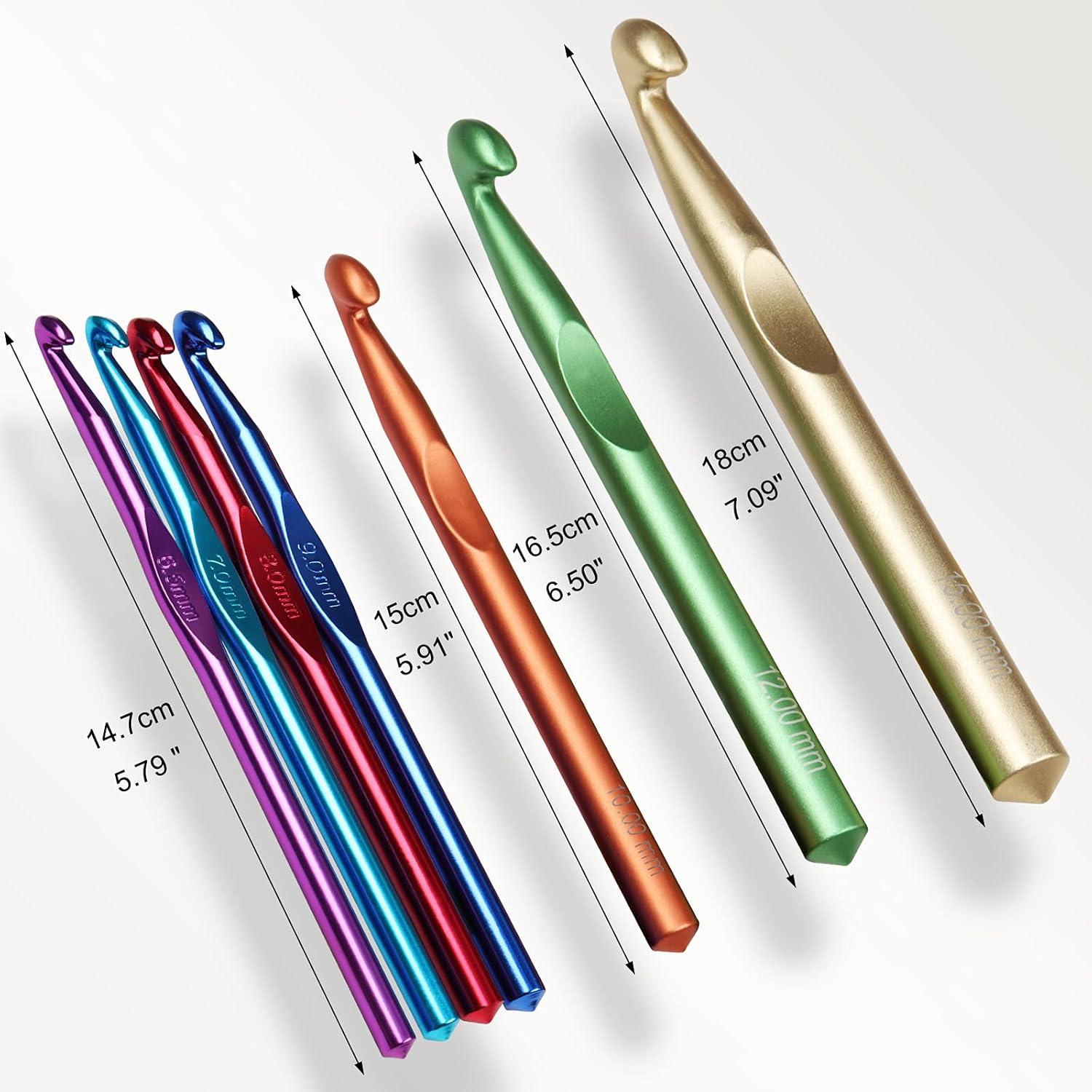 Conjunto de Ganchos de Crochet Coopay 7 Piezas Aluminio 6.5-15mm