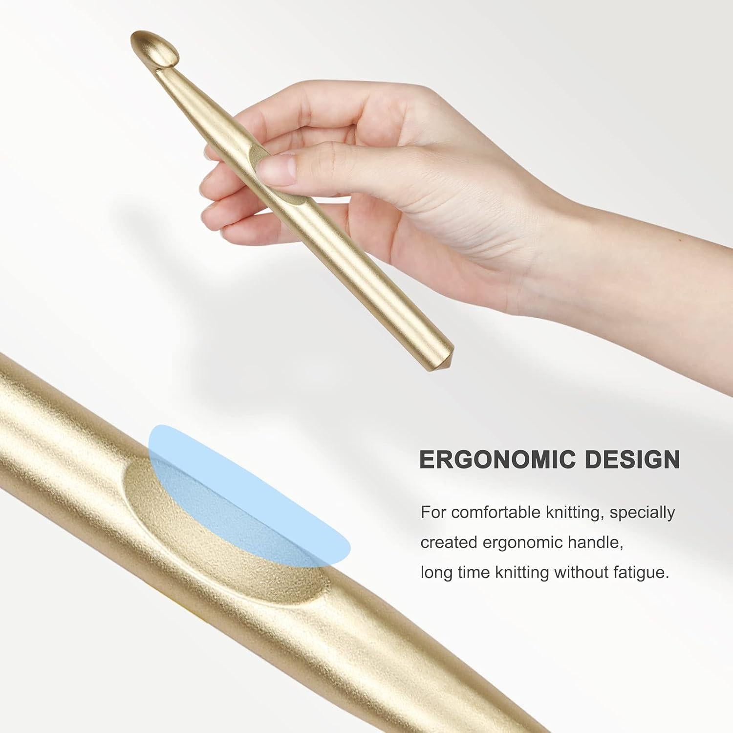 Conjunto de Ganchos de Crochet Coopay 7 Piezas Aluminio 6.5-15mm