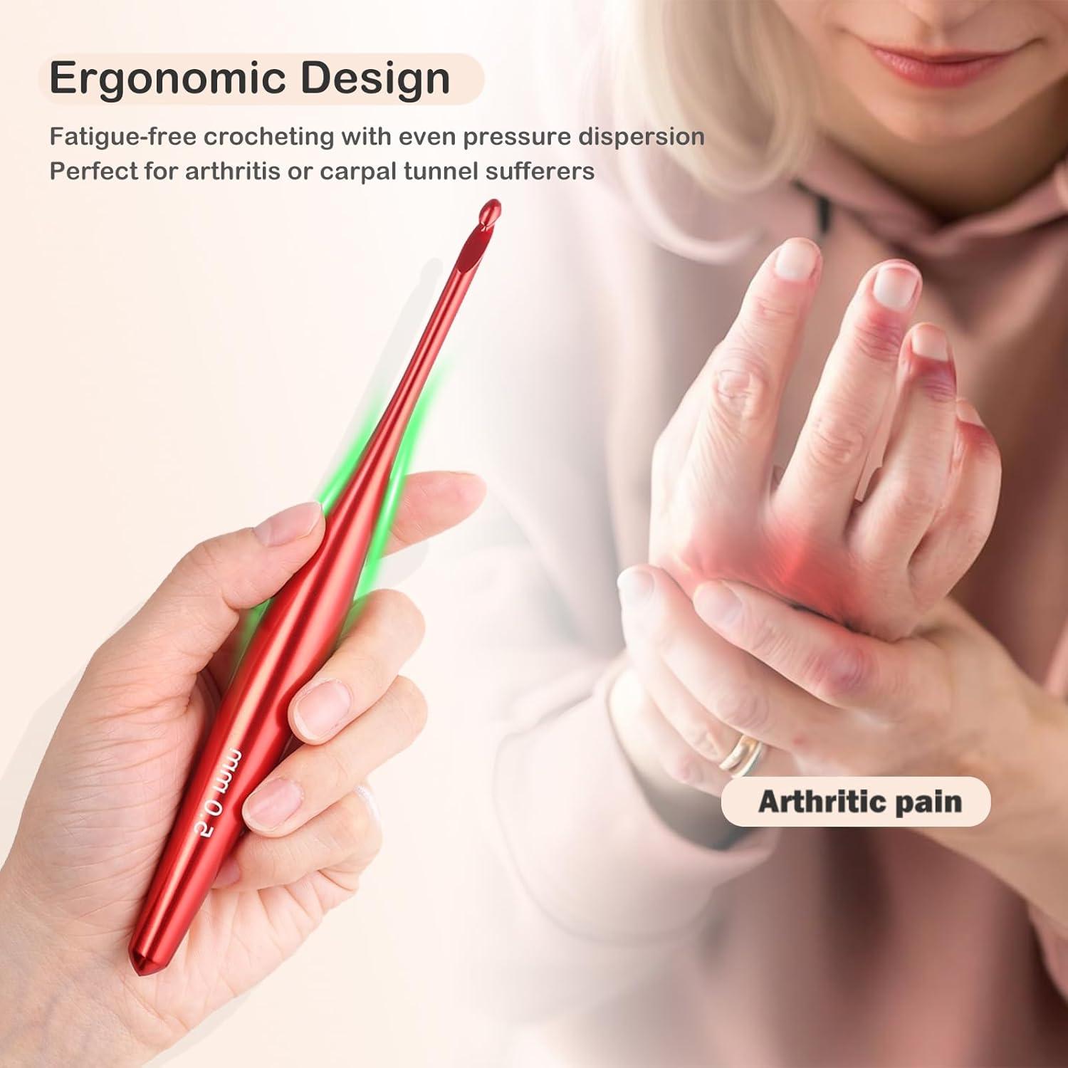 Juego de Ganchillos Ergonómicos GUCLUD 3.5mm-8mm Aluminio