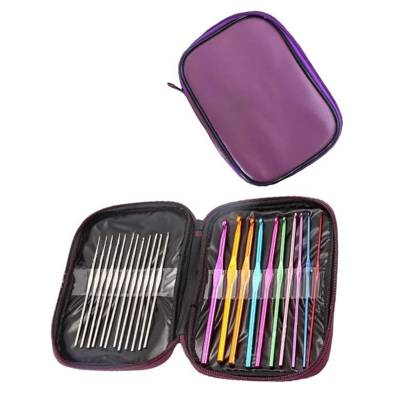 Juego de 22 Ganchos de Crochet Ergonómicos HYTNFPU Morado